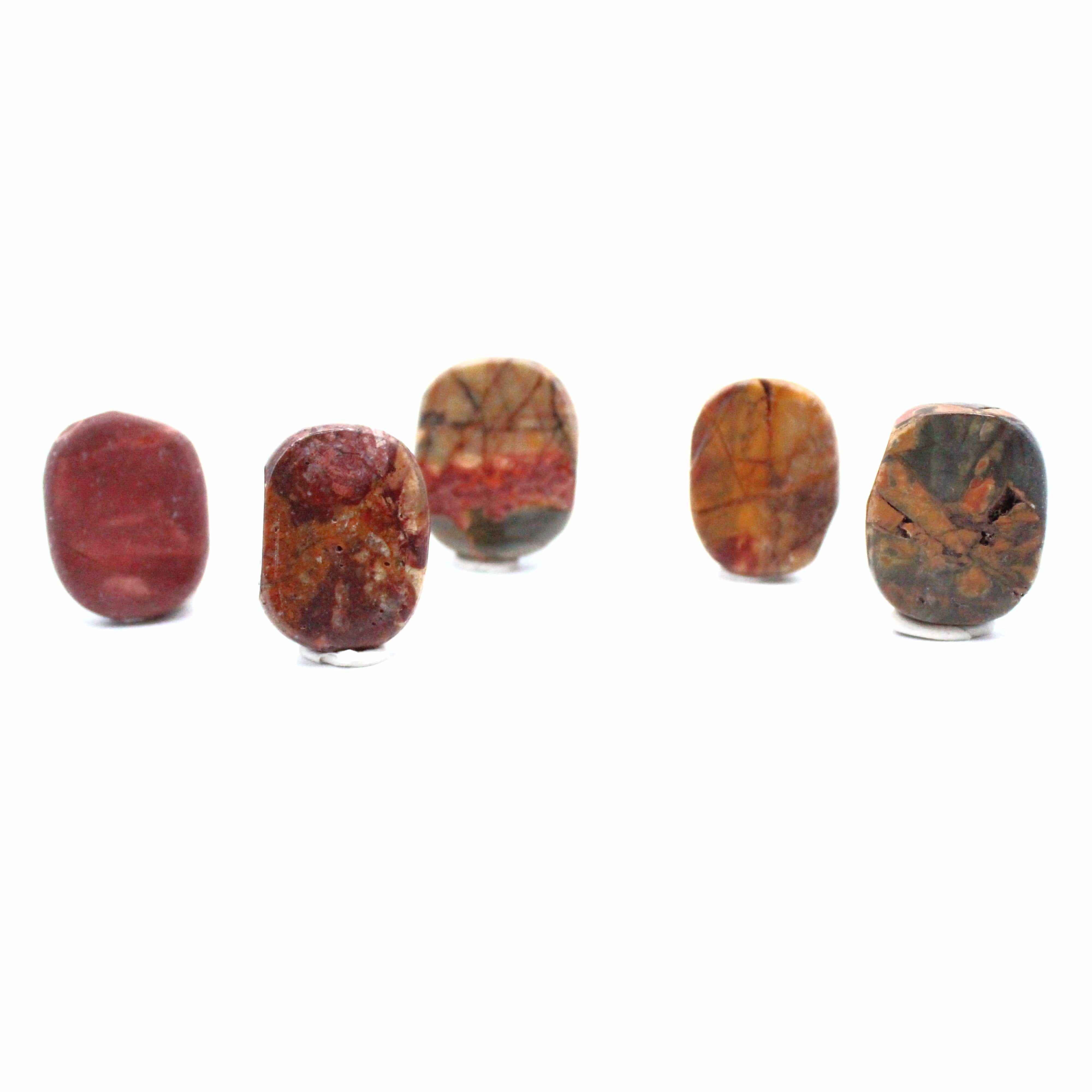 Blossom Jasper Thumb Stones - Natural Healing Crystals for Stress Relief & Meditation | Pocket Worry Stones for Anxiety Relief, Mindfulness Practice & Spiritual Healing
