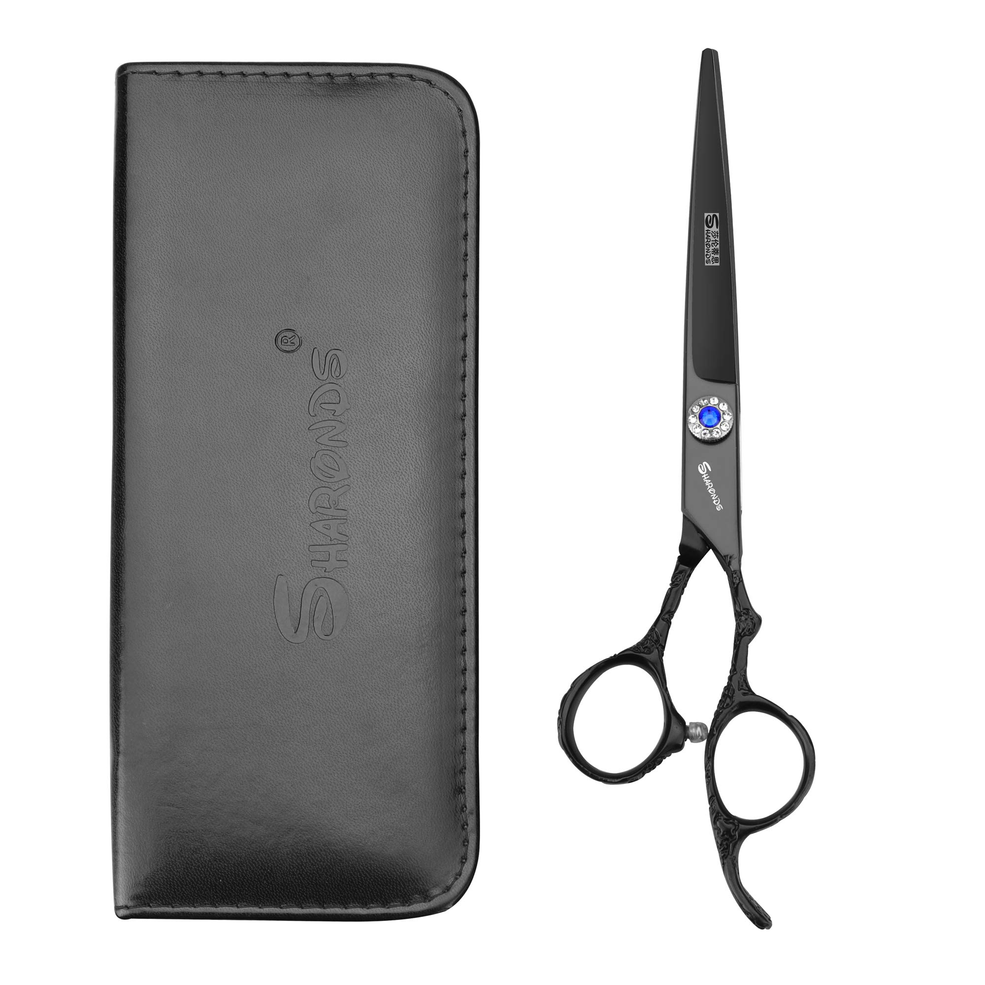 7” Professional Hair Cutting Scissors - Ultra Sharp Stainless Steel Barber Shears for Stylists & Home Use | Perfect for Hairdressing, Trimming & Styling (Black)