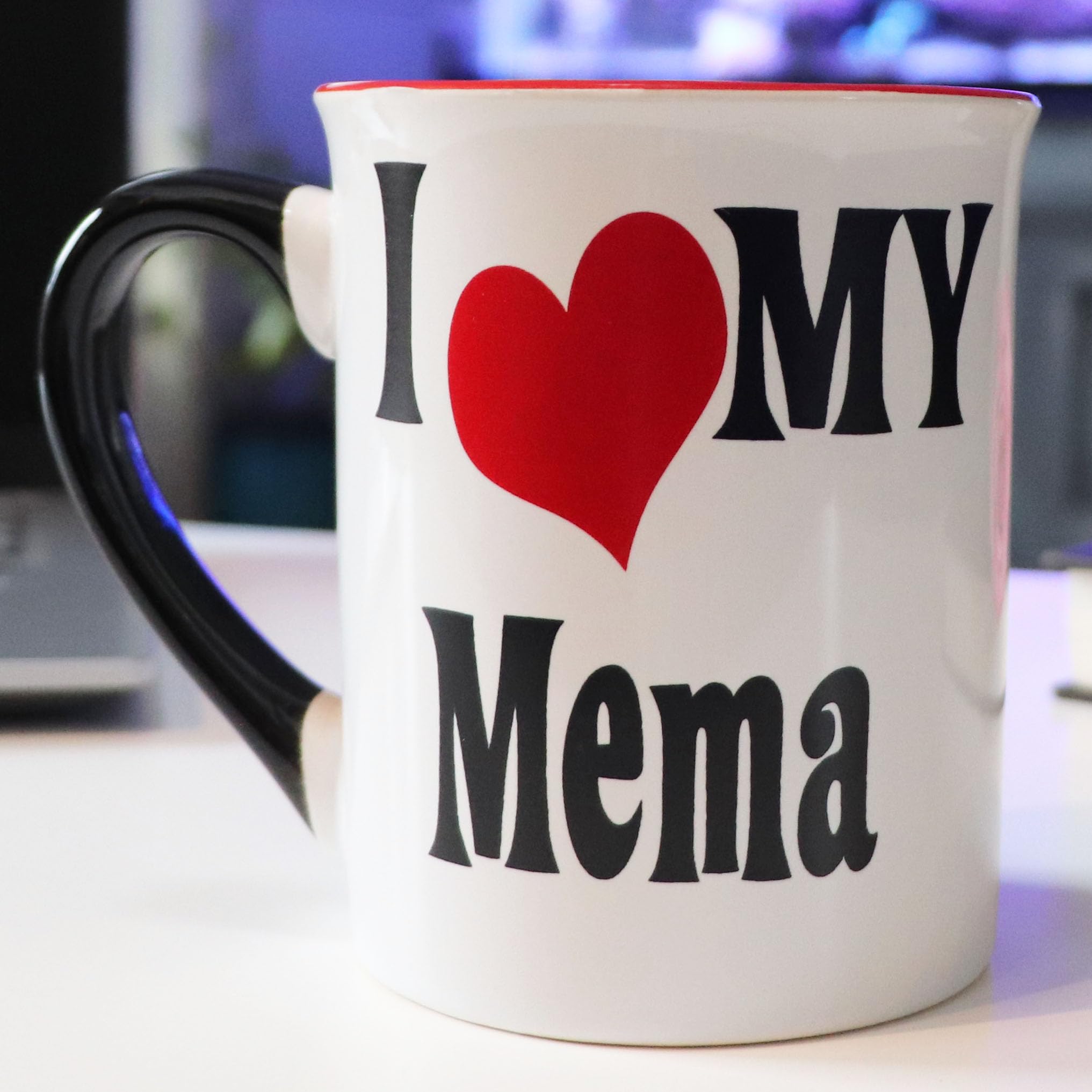 I Love My Mema Ceramic Coffee Mug - 16 oz Black & White Grandma Gift Mug with Box, Perfect Tea Cup for Nana, Cute Grandparent Gifts for Baby Showers, Birthdays & Mother's Day | Ideal for Coffee, Tea & Hot Chocolate at Home
