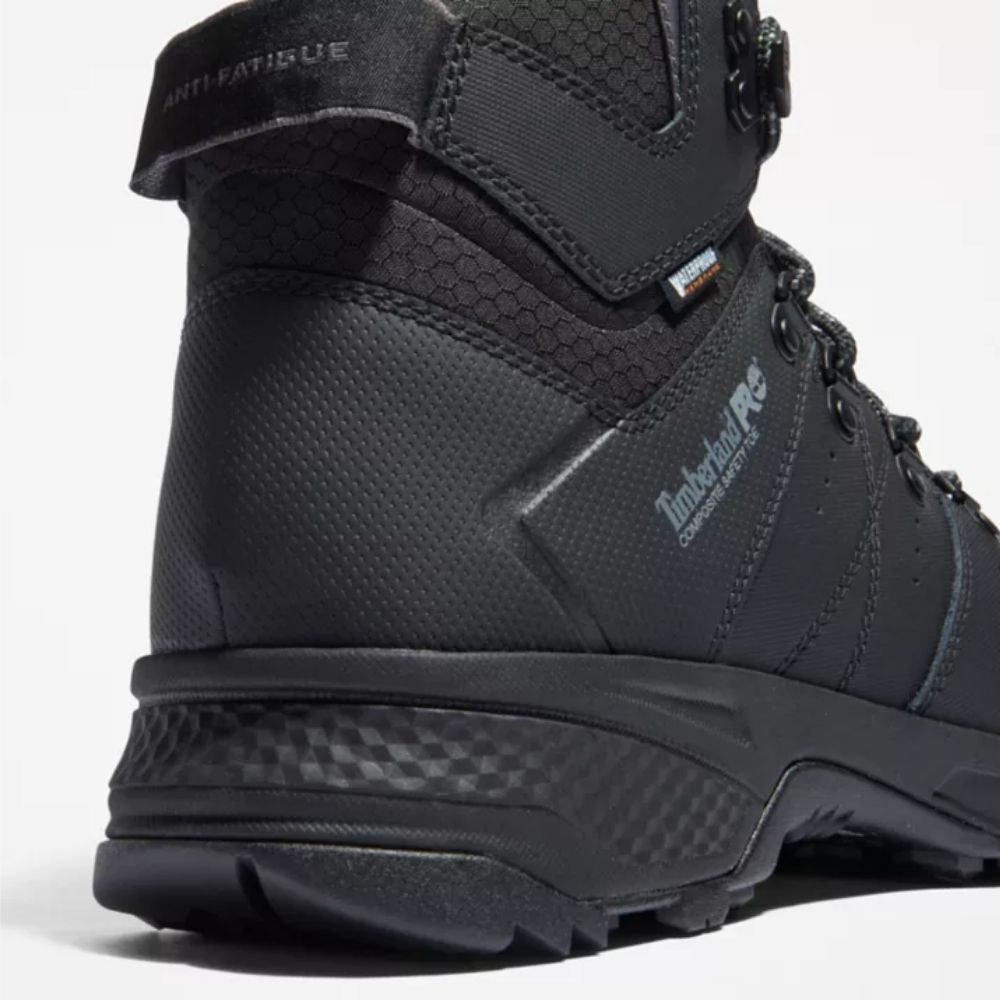 Timberland PRO Switchback Men's Waterproof 6-Inch Composite Toe Work Boots - TB0A2CB8001 Black | Durable Safety Shoes for Construction, Warehouse & Outdoor Work
