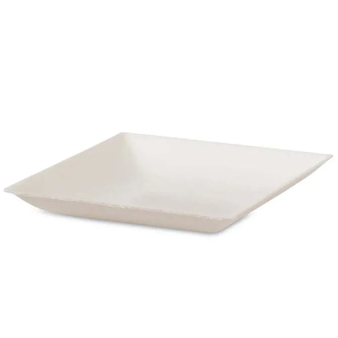Eco-Friendly Small Square Sugarcane Plate 3.54 x 3.54 Inches - Biodegradable & Compostable Dinnerware for Parties, Picnics, and Sustainable Living