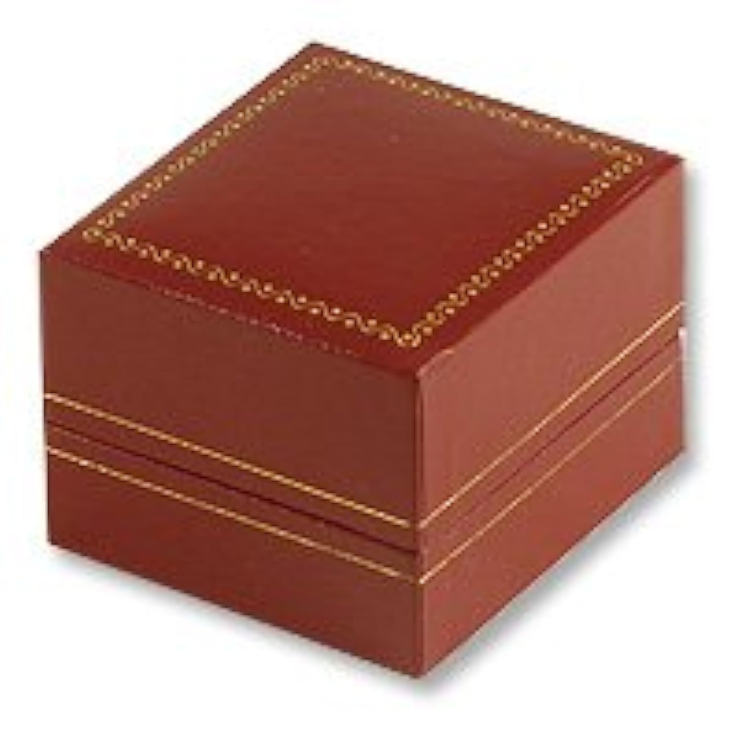 Cartier Style Ring Box - Red Leatherette Jewelry Gift Box for Engagement, Wedding & Proposal - Perfect for Ring Storage & Presentation
