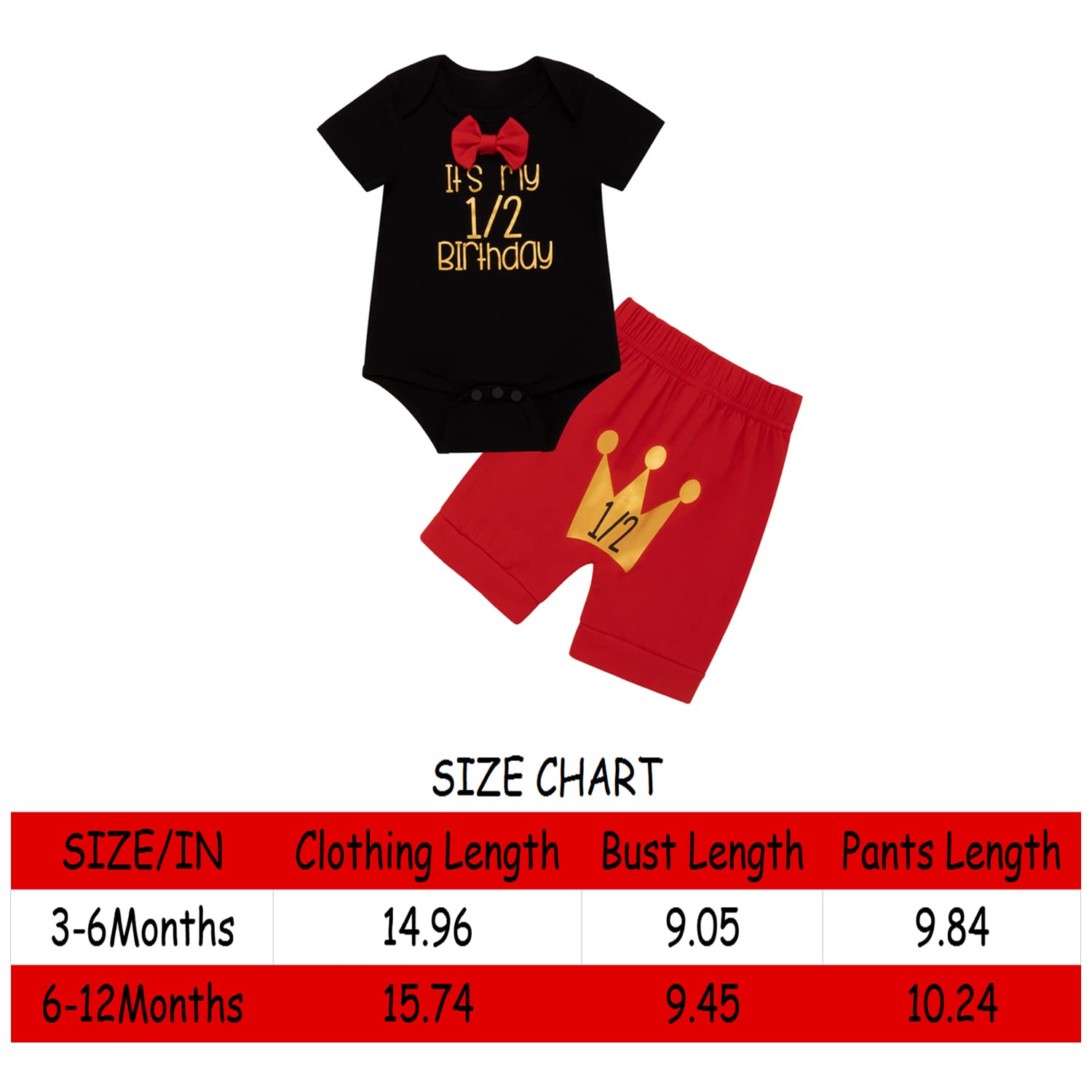 Baby Boy's 1/2 First Birthday Outfit - Newborn Halfway to One Pants Set | 1st Cinco De Mayo & Uno Birthday Clothes - Perfect for Photo Shoots, Celebrations & Special Occasions