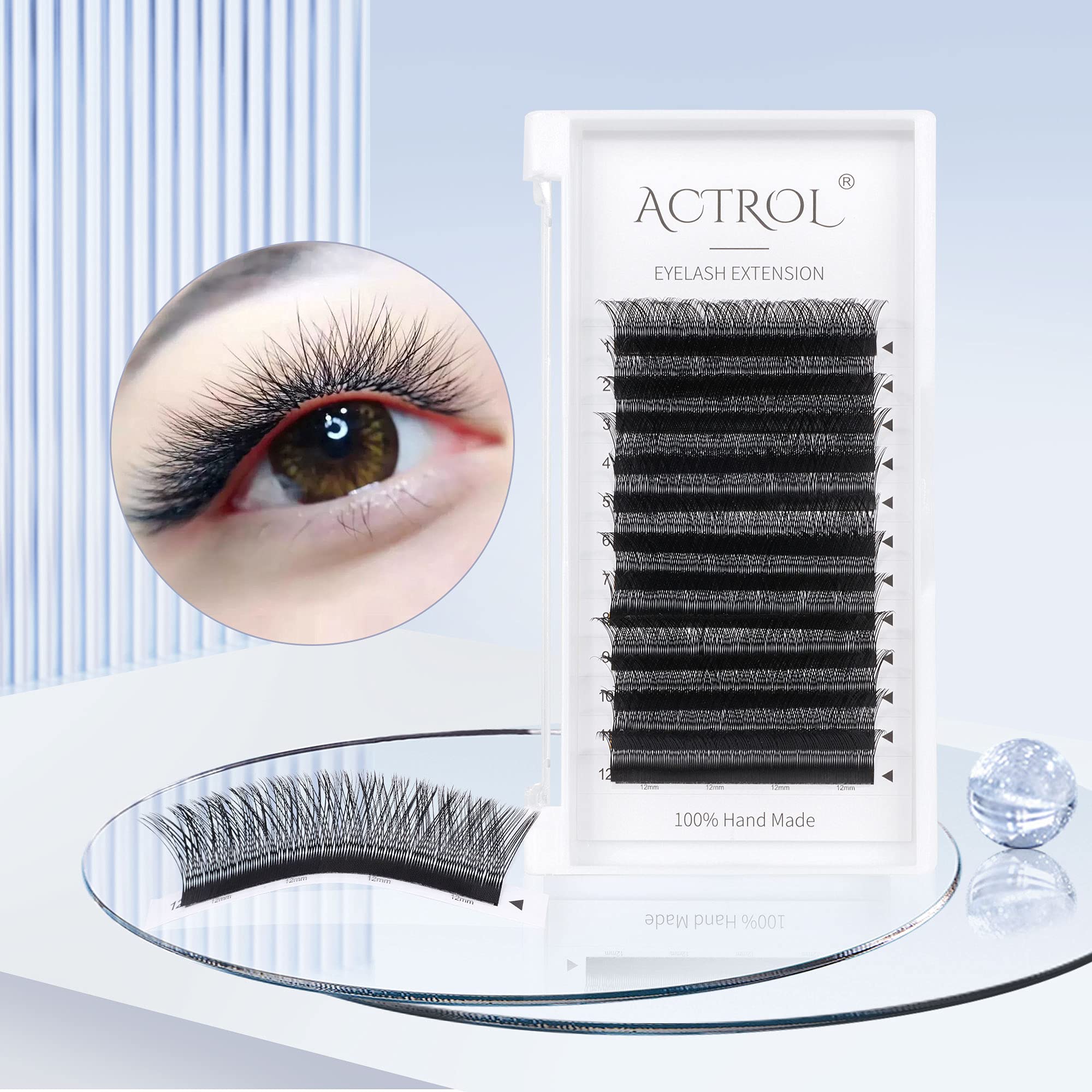 Premium 4D Y-Shaped Black Eyelash Extensions - D Curl 0.05mm 10mm Volume Lashes | Soft Premade Fans for Easy Application | Perfect for Bridal, Party & Daily Makeup Looks