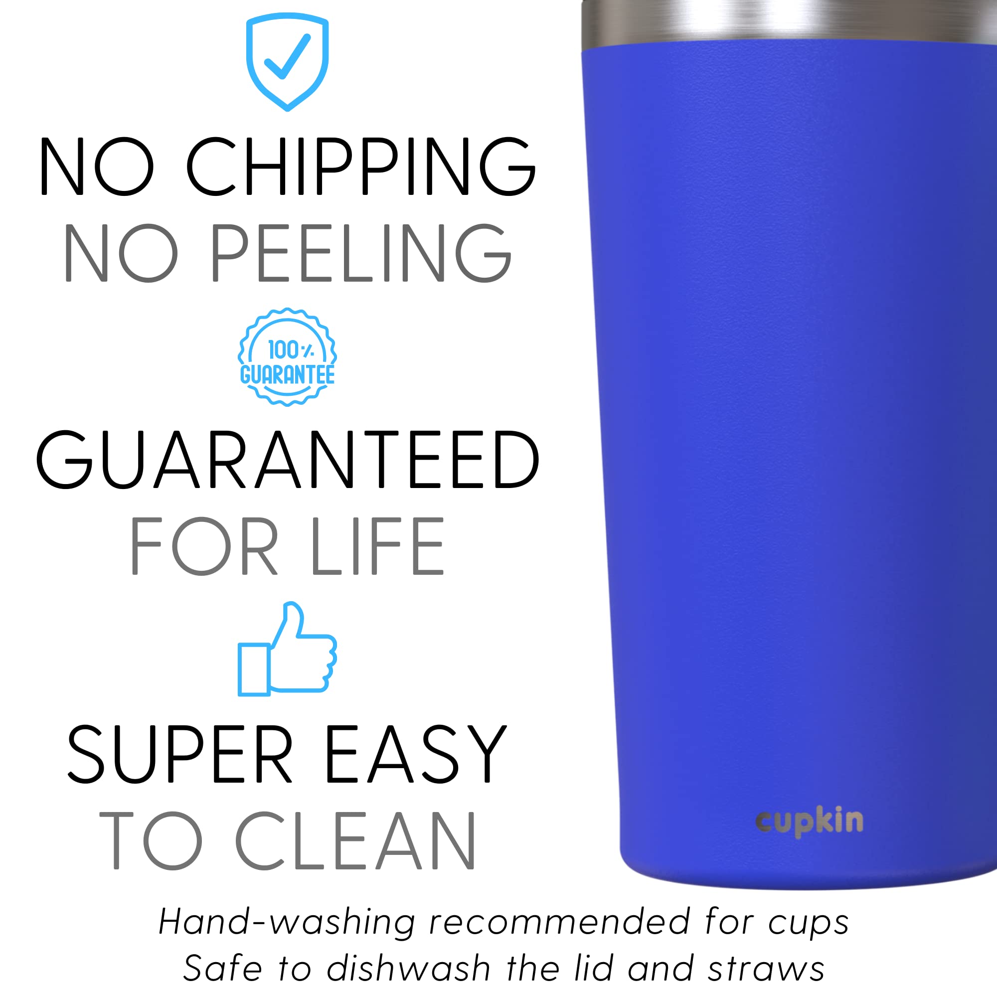 CUPKIN 20oz Stainless Steel Insulated Tumbler with Lid & Straw - Double Wall Vacuum Insulated Travel Mug for Hot & Cold Drinks - Leakproof Coffee Cup for Commuting, Office, Gym, Hiking & Outdoor Activities
