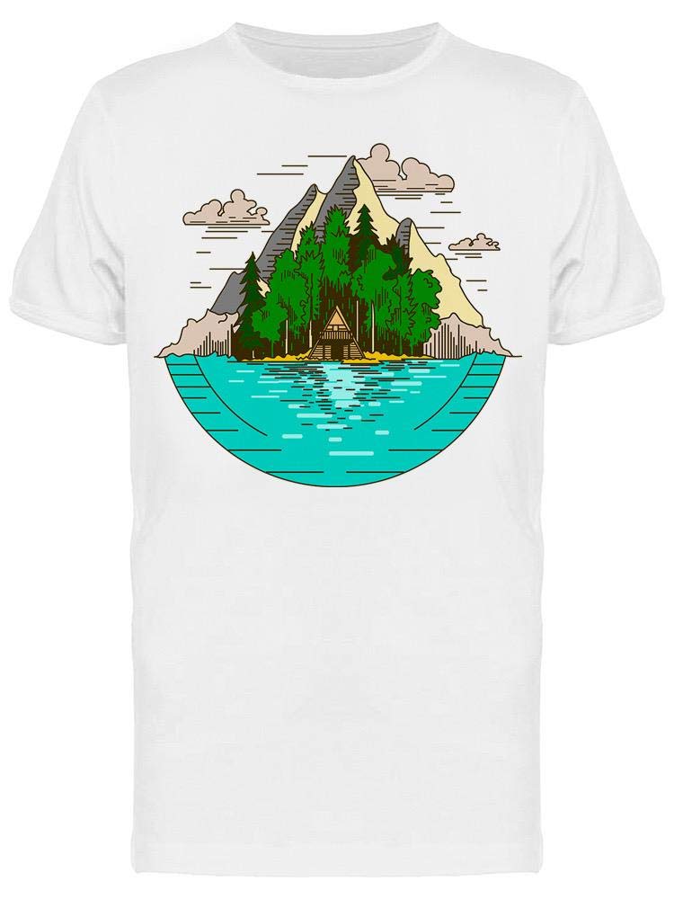 Smartprints Lakeview Camping Island Tee for Men - Comfortable Outdoor Hiking & Travel Shirt - Perfect for Camping, Backpacking and Adventure Trips