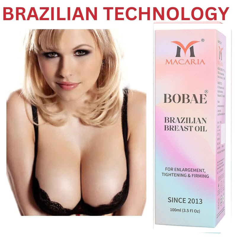 MACARIA Bobae Brazilian Breast Enlargement Cream - Natural Bust Enhancement Oil for Bigger, Firmer & Lifted Breasts | Safe Firming & Lifting Solution for Women | Use Daily for Best Results