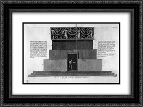 Antonine Column Main Facade Art Print - 24x18 Black Ornate Framed Museum Quality by Giovanni Battista Piranesi | Roman Architecture Decor, Classic Home & Office Wall Art