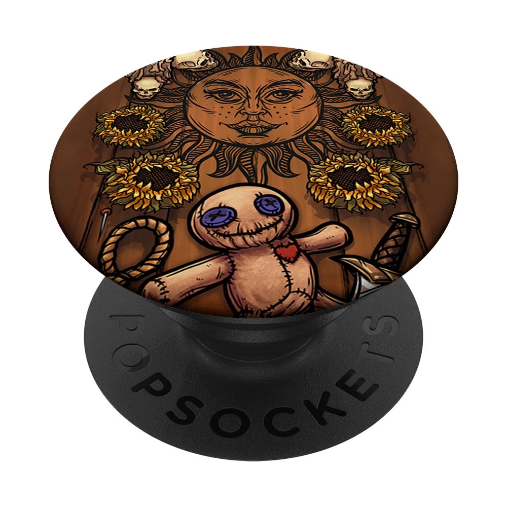 Sun Tarot Card Halloween Voodoo Doll - Witch Altar Decor & Gift - PopSockets Adhesive PopGrip for Phones - Perfect for Halloween Parties, Witchcraft Altars & Tarot Reading Accessories