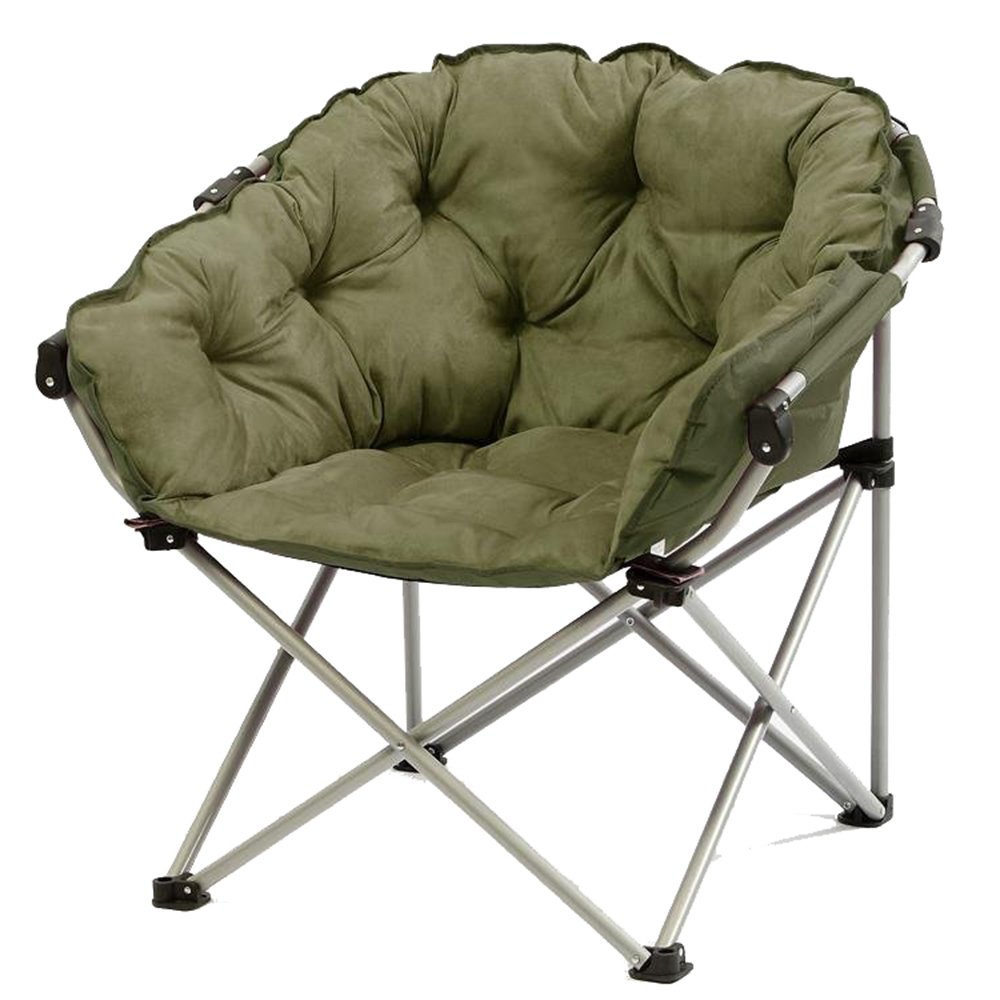 Large Fabric Folding Chair - Portable Lounge Chair & Recliner Stool for Indoor/Outdoor Use - 65x65x93cm Green Lazy Sofa - Perfect for Lunch Break, Camping, Patio & Living Room Relaxation
