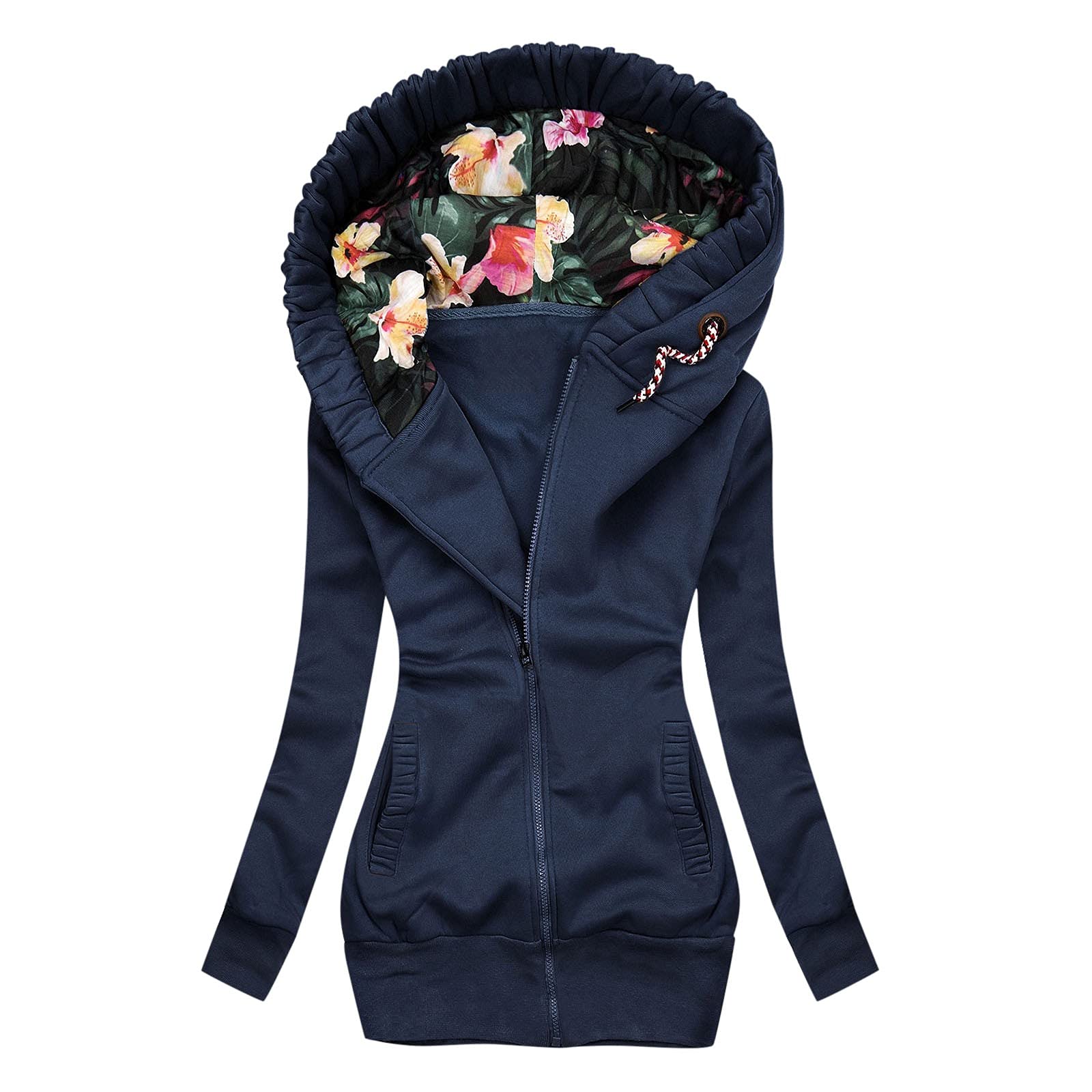 Stylish Women's Long Sleeve Zip Up V-Neck Graphic Sweatshirt - Casual Pullover Tunic Blouse for Fall & Winter | Perfect for Work, Travel & Everyday Wear