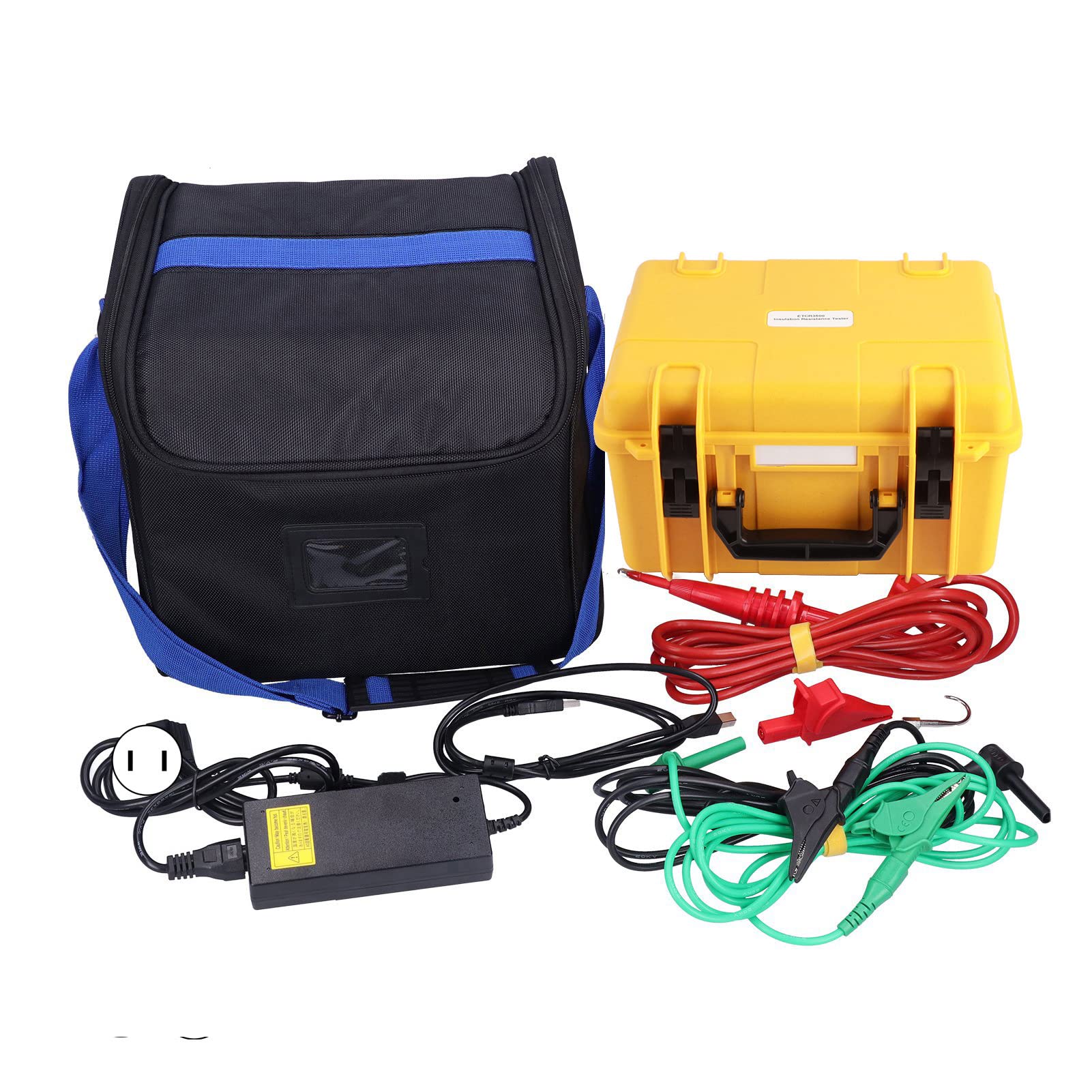 ETCR3500 Digital Insulation Resistance Tester 500V/1000V/2500V Megohmmeter with LCD Display - US Plug for Electricians, HVAC, and Industrial Maintenance