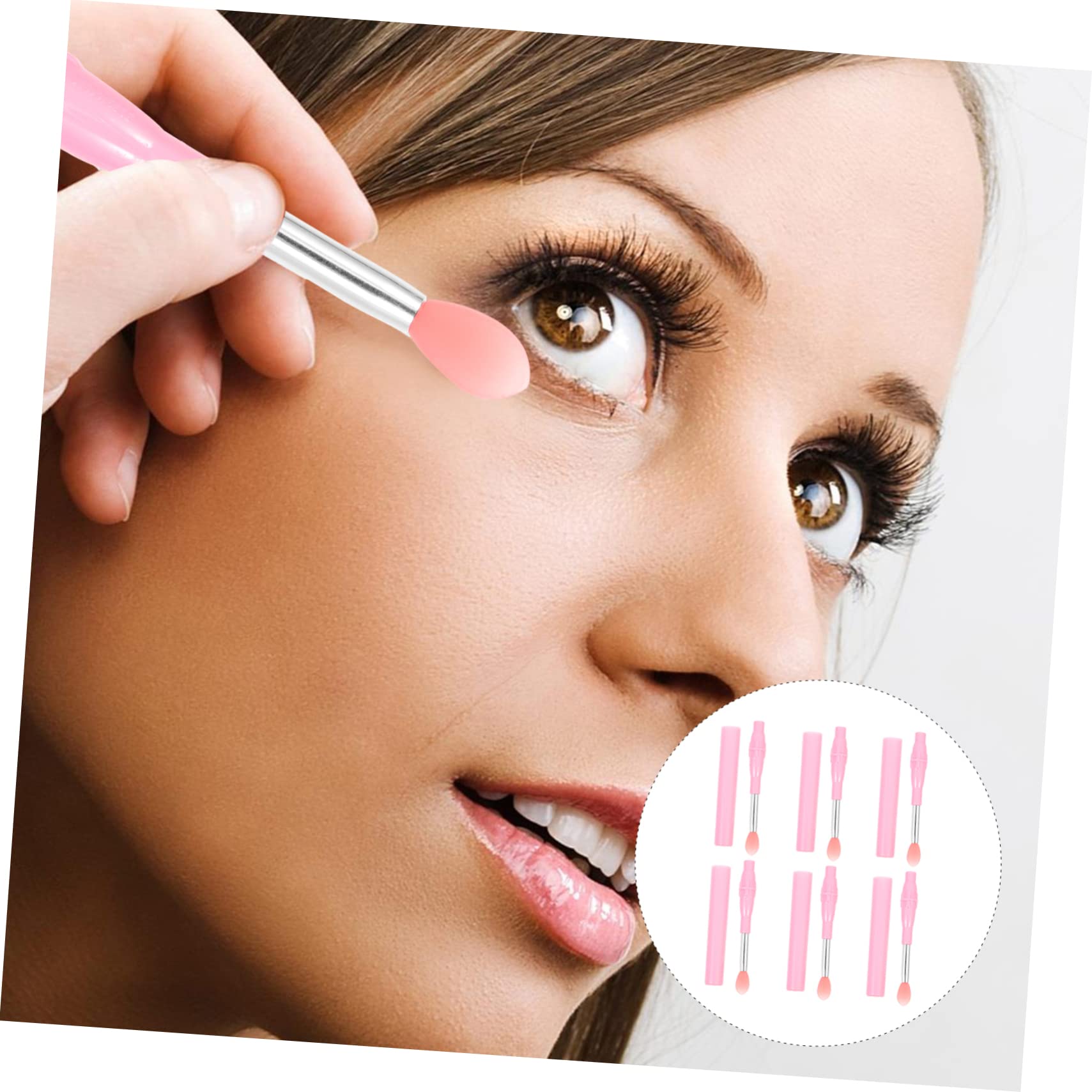 Minkissy 6pcs Silicone Lip Makeup Brush Set - Portable Lip Gloss Applicator & Multifunctional Makeup Tools for Travel, Birthday Gift | Perfect for On-The-Go Touch Ups & Professional Makeup Application