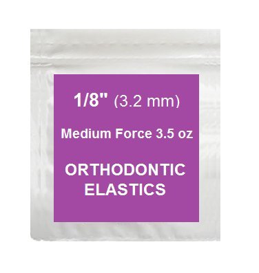 1/8 Inch Orthodontic Elastic Rubber Bands - 100 Pack, Natural, Medium Force 3.5 oz - Dental Braces Bands for Teeth Gap Fixing, Dreadlock Hair Ties, Includes 1 Elastic Placer Tool - Perfect for Braces Adjustment & Hair Styling