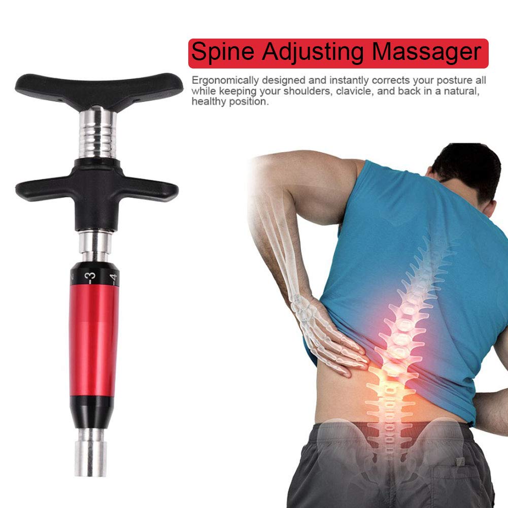 Cimenn Manual Spine Chiropractic Adjustment Tool - 6-Level Spinal Correction Device for Back Pain Relief & Posture Improvement - Scoliosis Adjuster with Massage Function (Single Head) - Ideal for Home Chiropractic Care & Joint Pain Management