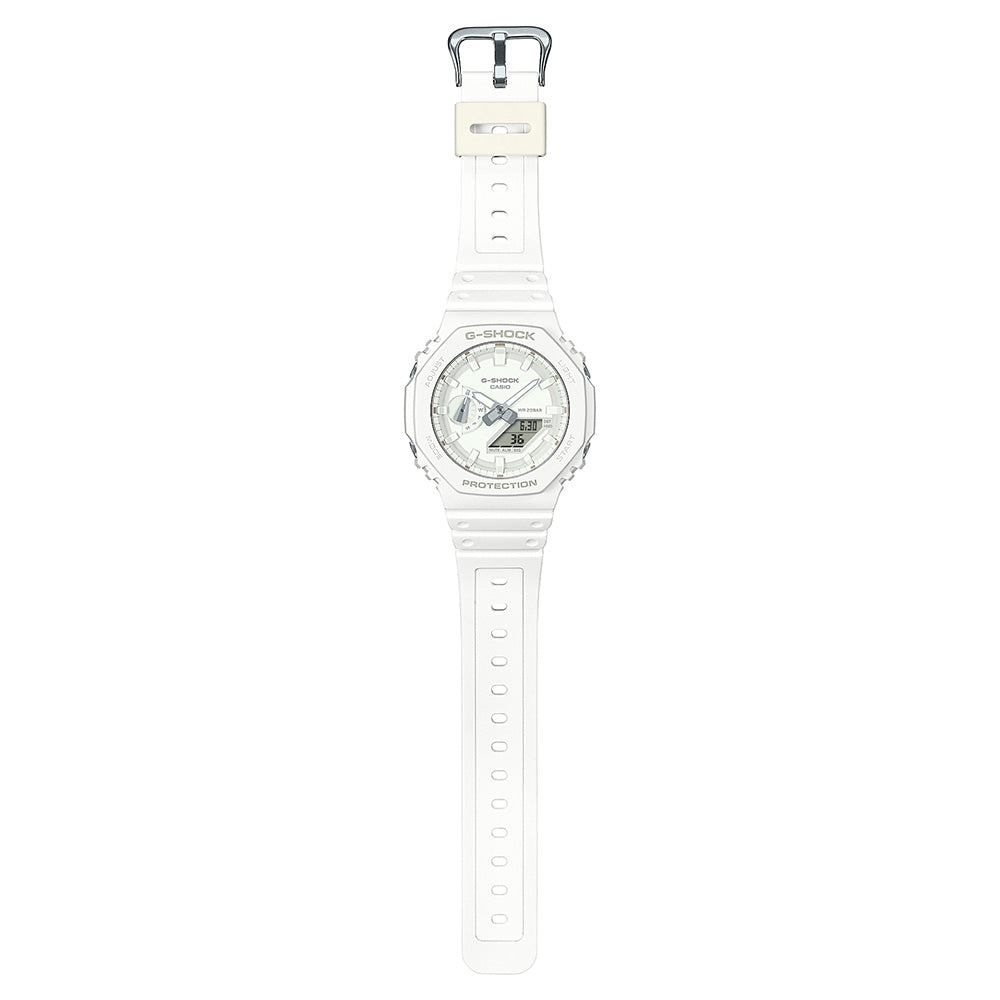 Casio G-Shock GA2100-7A7 Analog-Digital Watch in One-Tone Gradation White - Durable Shock-Resistant Sports Watch for Outdoor Activities & Everyday Wear