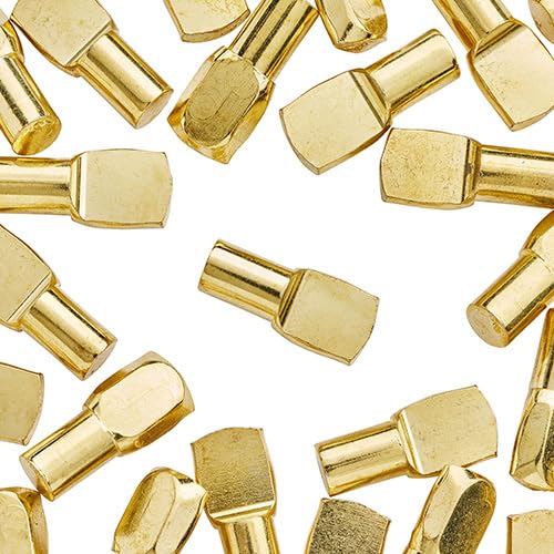 WidgetCo 7mm Brass Shelf Pins - 250 Pack of Durable Shelf Supports with Premium Architectural Finish for Bookshelves, Cabinets & DIY Furniture Projects