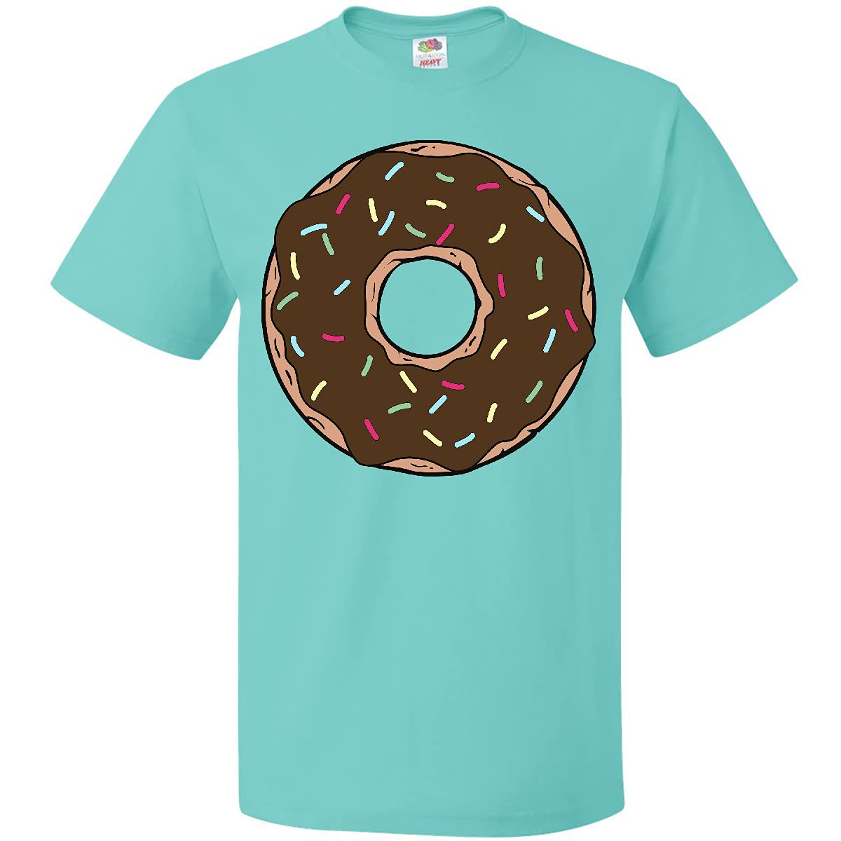 Inktastic Chocolate Donut Print T-Shirt - Sweet Doughnut with Glaze & Sprinkles Design - Funny Food Lover Tee for Donut Enthusiasts | Perfect for Baking Parties, Cafes & Casual Wear