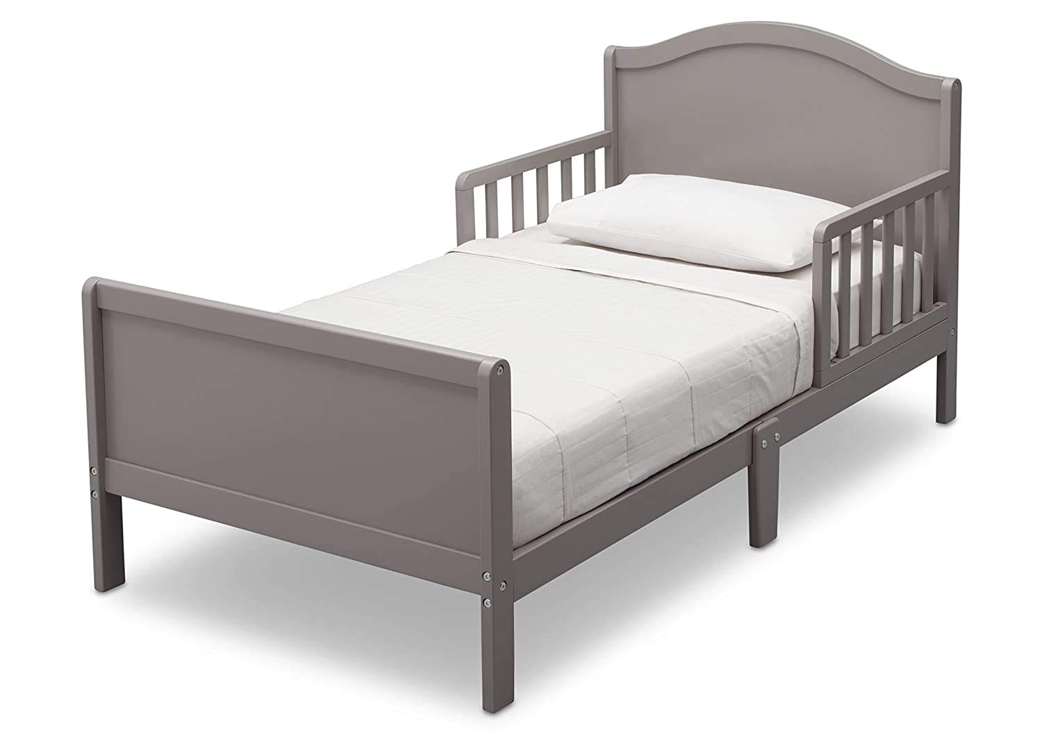 Delta Children Bennett Toddler Bed with Twinkle Galaxy Dual-Sided Mattress - Grey Toddler Bed Set for Kids, Eco-Friendly Recycled Fiber Core, Perfect for Nursery & Bedroom - Safe & Comfortable Sleep Solution for Toddlers
