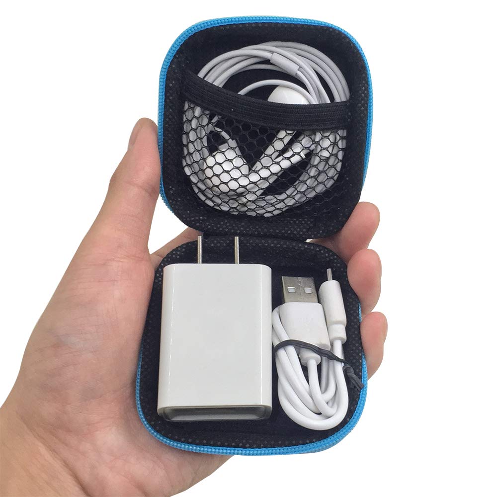 6 Pack Square Earbud Case with Carabiner Clip - Small Hard EVA Storage Bag for AirPods, Bluetooth Headphones & USB Drives (6 Colors) | Perfect for Travel, Gym & Daily Commute