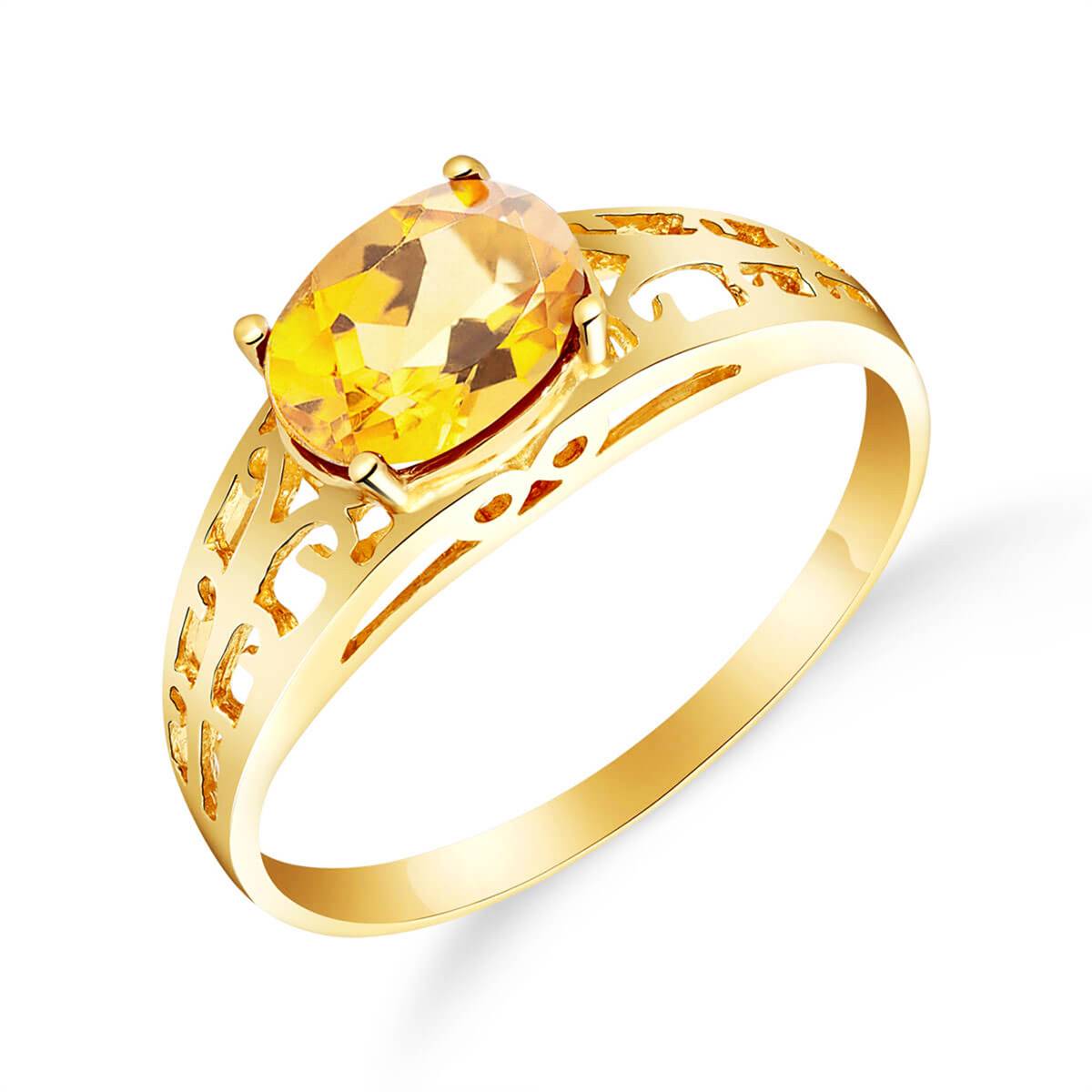 1.15 Carat 14K Solid Yellow Gold Filigree Ring with Natural Citrine Gemstone - Elegant Jewelry for Women, Perfect for Weddings, Anniversaries & Special Occasions