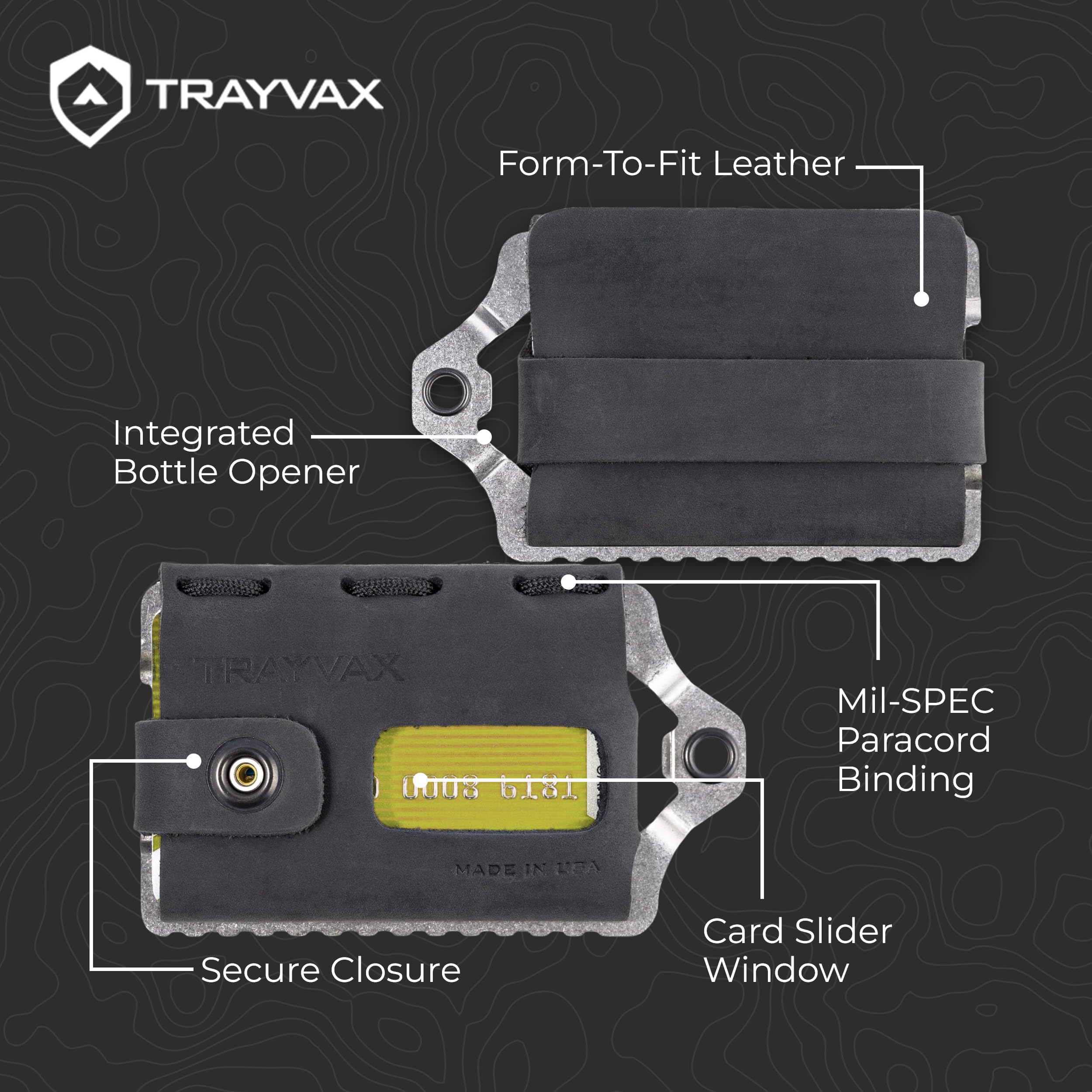Trayvax Element RFID Blocking Front Pocket Wallet - Slim Leather & Metal Credit Card Holder with Money Clip for Men & Women | Perfect for Travel, Daily Use & Minimalist Lifestyle