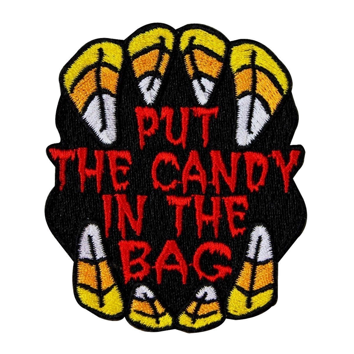 Kids Halloween Patch - 'Put The Candy in The Bag' Trick or Treat Iron-On Applique for Costumes & DIY Crafts | Perfect for Halloween Decorations, Party Favors & Pumpkin Buckets