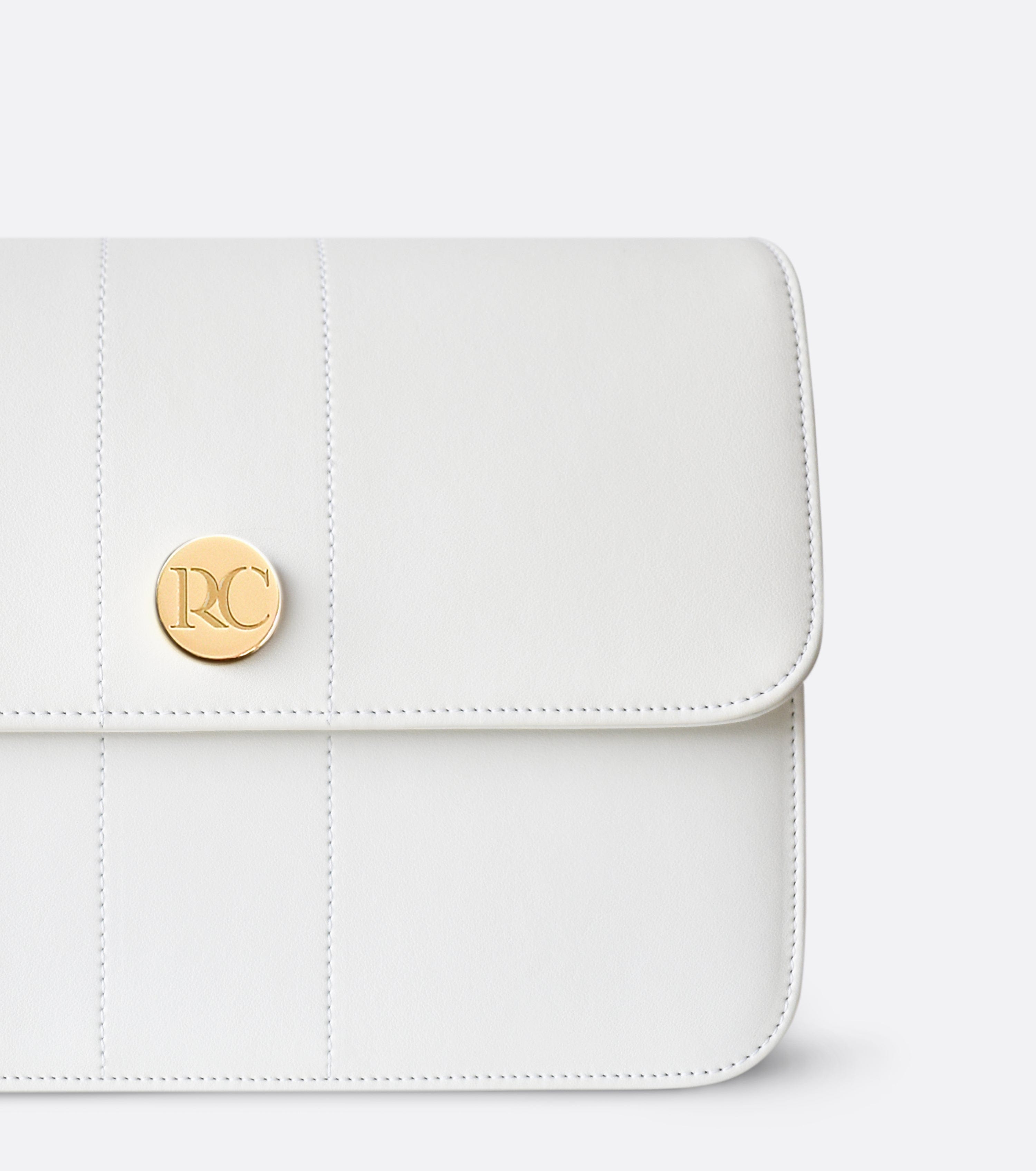 Vegan Leather Shoulder Bag for Women - Apple Midi Nomad Crossbody Purse in White | Perfect for Work, Travel & Everyday Use