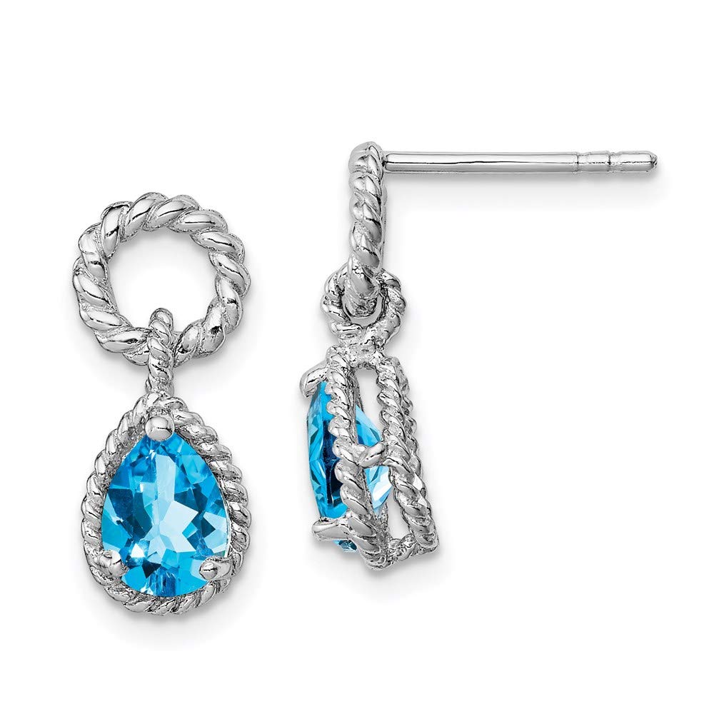 Sky Blue Topaz Sterling Silver Pear Twisted Post Earrings for Women - Perfect for Weddings, Parties & Everyday Elegance