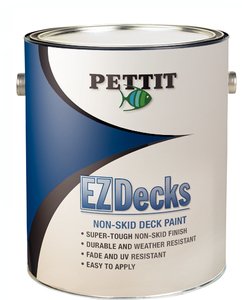 Pettit Paint EZ-Decks Non-Skid Deck Coating - White, 1 Gallon - Marine Grade Paint for Boats, Decks & Docks - Slip-Resistant, Durable Finish for Outdoor Surfaces