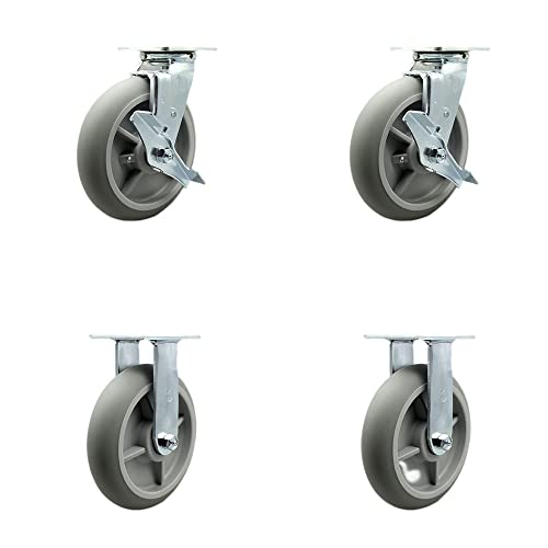 2 Swivel w/2 Top Lock Brakes - 2 Rigid
