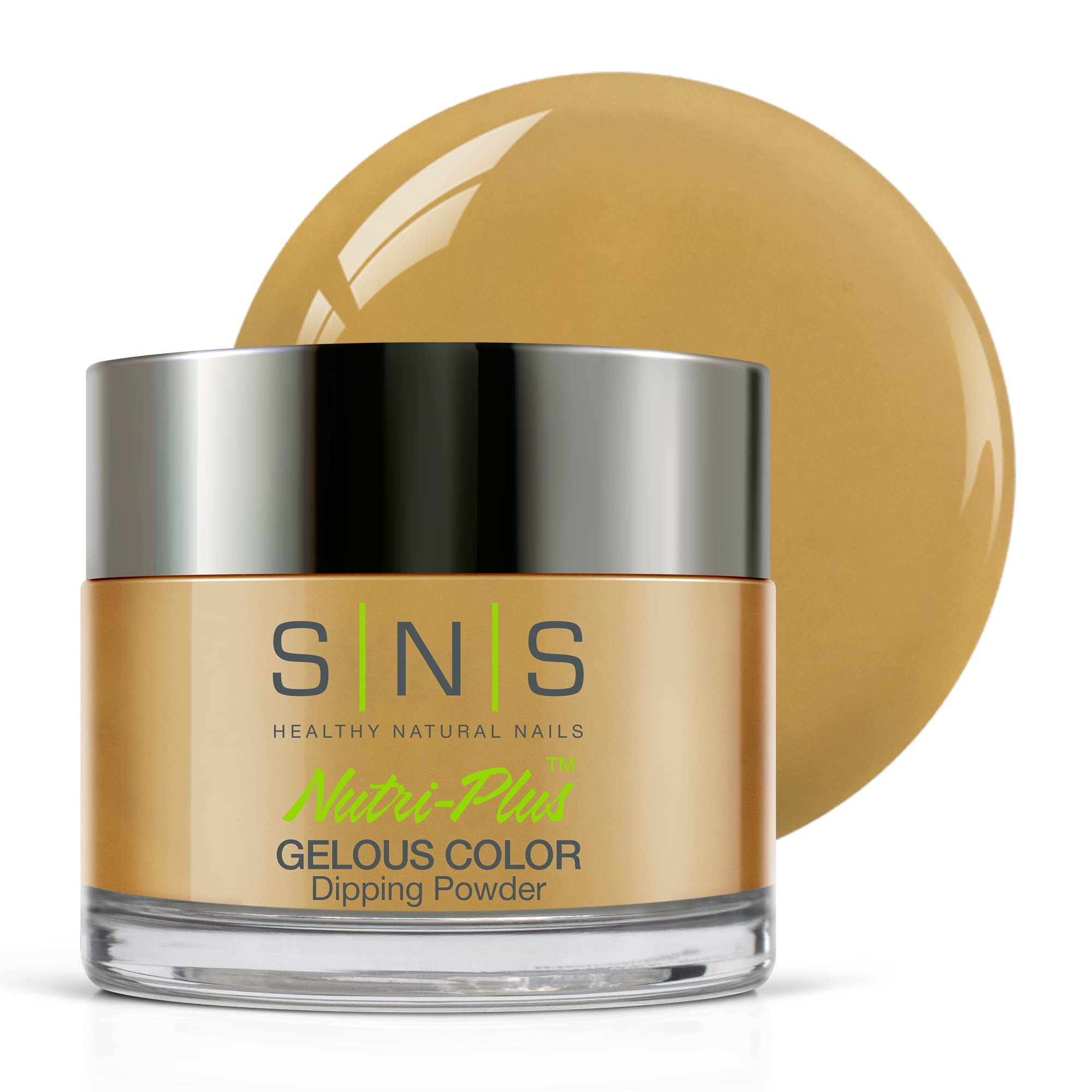 SNS Nail Dip Powder - Gelous Color Dipping Powder in Wheat Harvest (Yellow) - Long-Lasting 14 Day Acrylic Nail Polish - Low Odor & No UV Lamp Needed - 1 oz - Perfect for DIY Manicures, Salon Nails & At-Home Nail Art