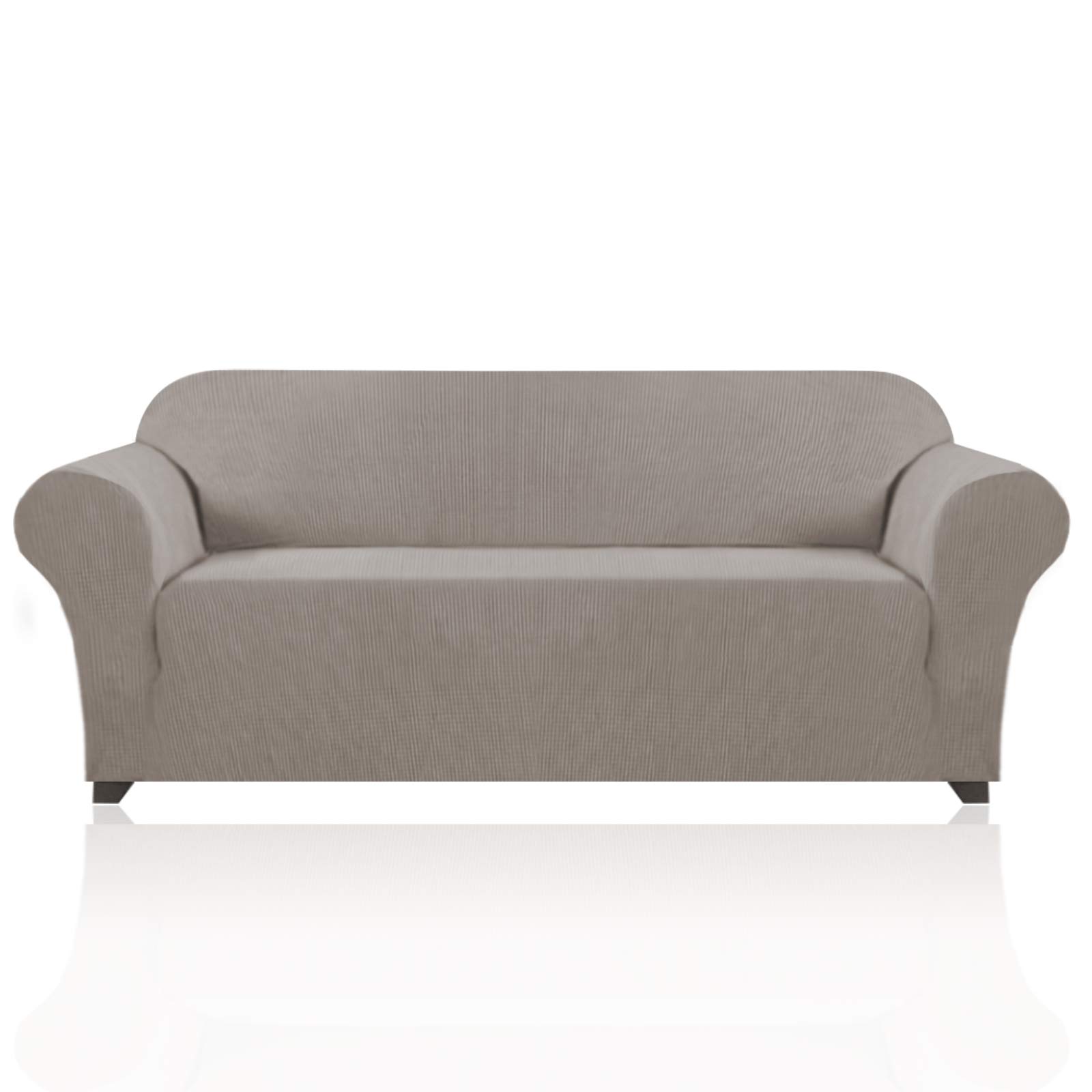 Premium Washable Fitted Sofa Slipcover for 3-Cushion Couches - Pet-Friendly Oversized Furniture Protector in Taupe (XL) | Perfect for Living Room, Family Room & Pet-Friendly Homes