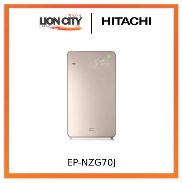 Hitachi EP NZG70J HEPA Air Purifier for Home - Removes Dust, Pollen & Pet Dander - Quiet Operation for Bedroom, Living Room & Office