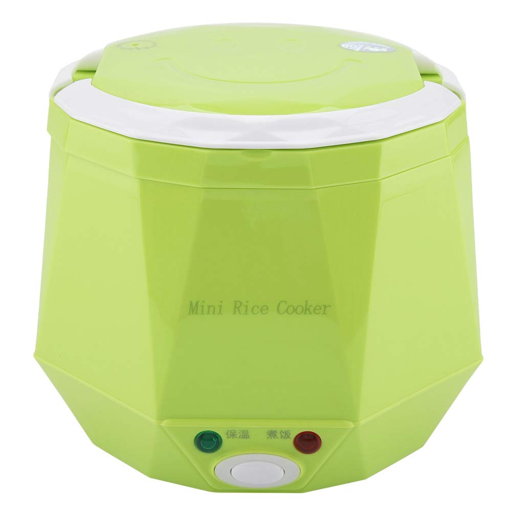 1.3L 12V 100W Mini USB Electric Lunch Box - Portable Rice Cooker with Removable Inner Pot & Double Safety Lock - Cook Rice, Porridge, Eggs & Warm Meals - Perfect for Home, Car, Truck & Outdoor Travel (Green) - Ideal for Office Lunch, Camping & Road Trips