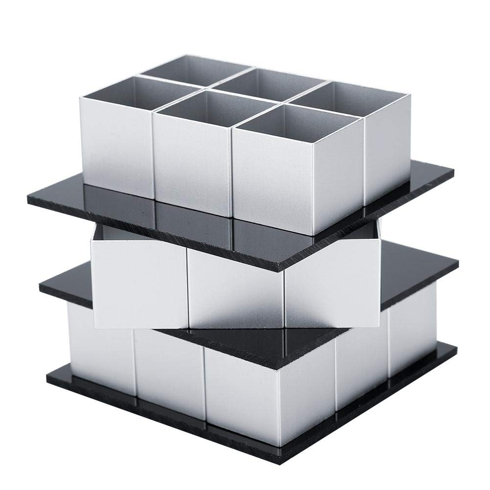 3D Metal Cube Cake Mold - Professional 3-Layer Rotating Mousse Dessert Baking Tool for Birthday Cakes, Wedding Desserts & Home Baking