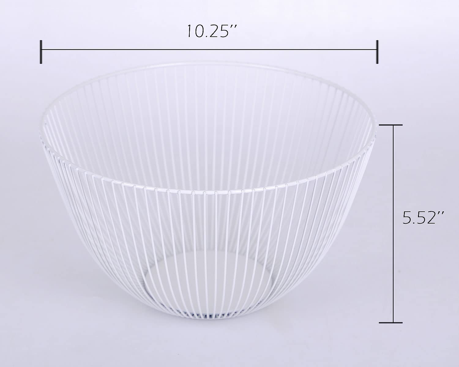 Stainless Steel Fruit Basket - Round White Metal Fruit Bowl for Kitchen Counter, Dining Table & Pantry Organization - Perfect for Displaying Apples, Bananas & Fresh Produce