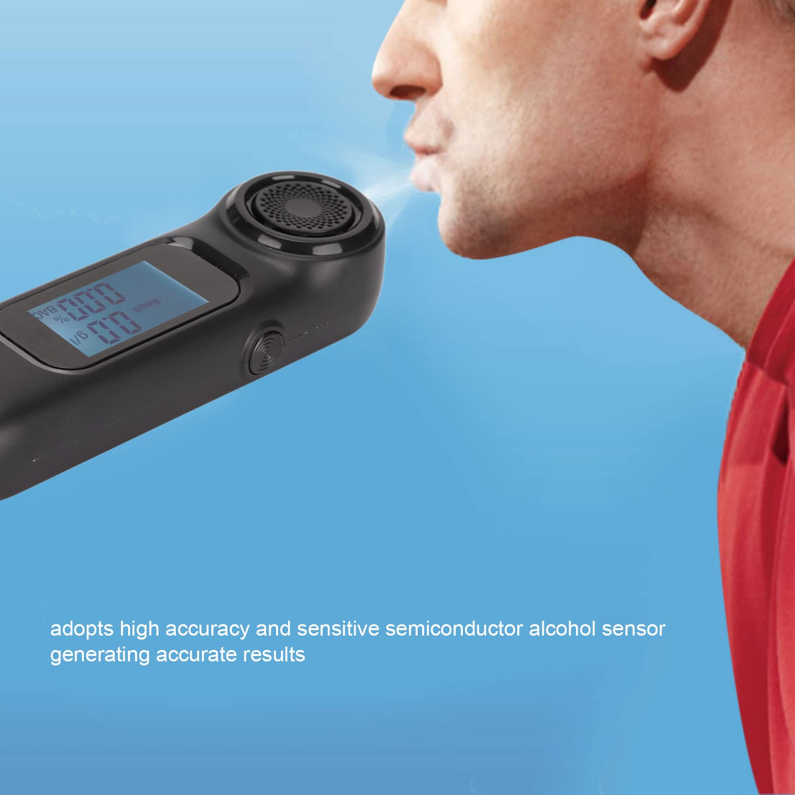 Portable Digital Breathalyzer - High Accuracy Alcohol Tester with LCD Screen, USB Rechargeable & Non-Contact Design for Home, Car, and Workplace Safety