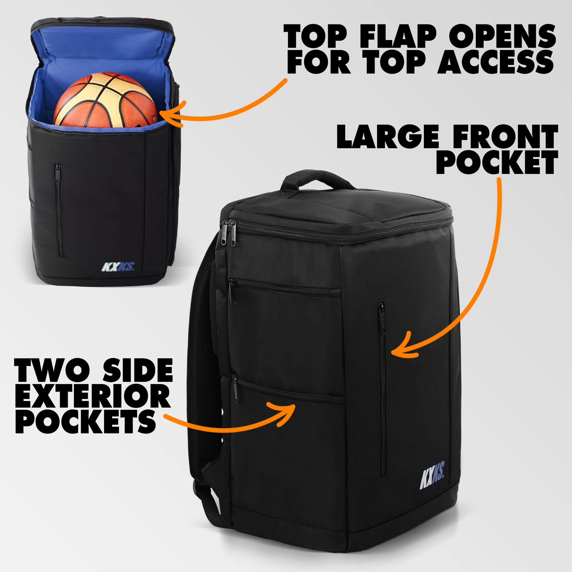 Premium Sneaker & Travel Backpack - Waterproof Gym Sports Bag for Shoes, Durable Luggage Carry-On with Separate Shoe Compartment (Black/Blue) - Perfect for Gym, Travel & Outdoor Adventures