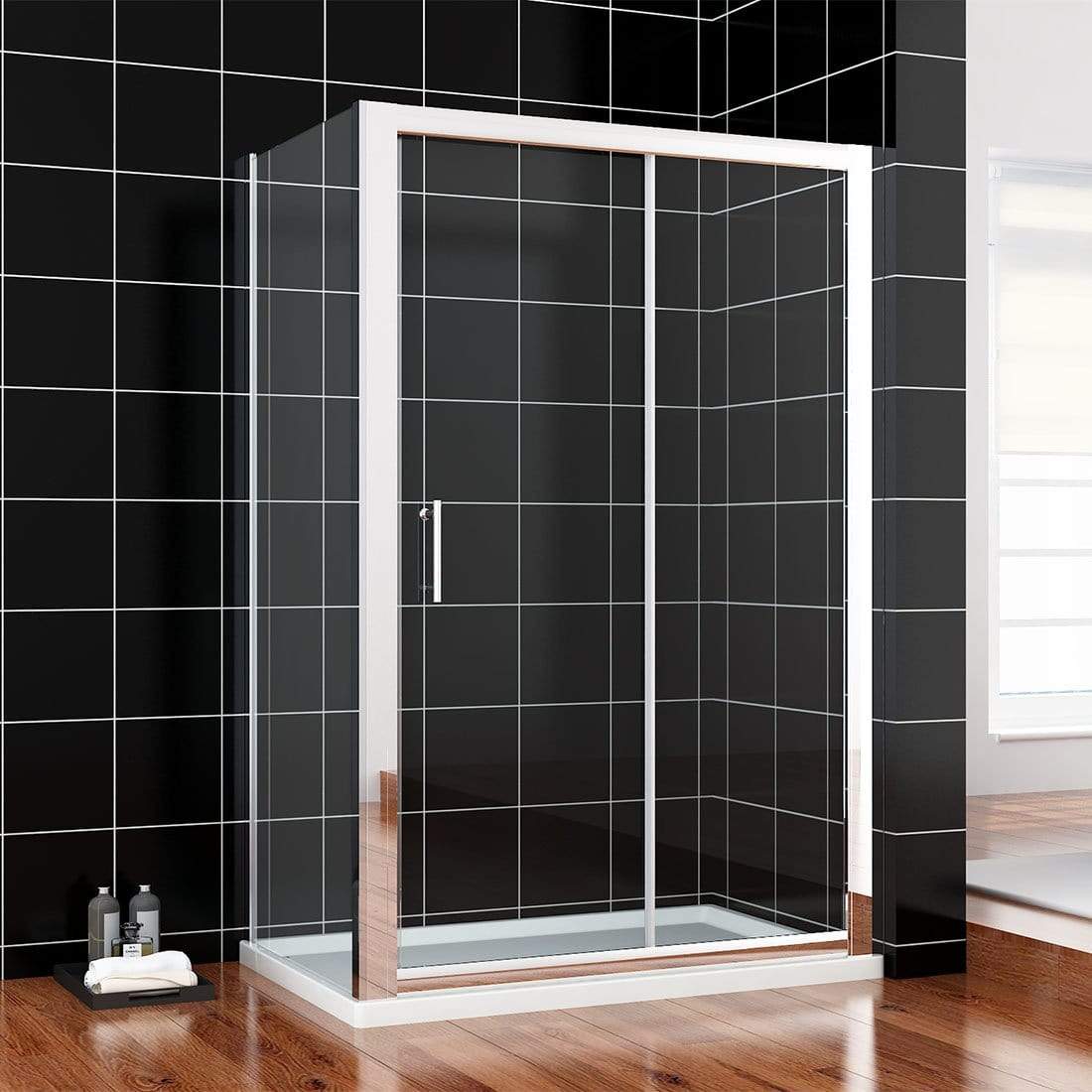 Elegant Framed Shower Sliding Screen - Adjustable Glass Shower Door for Bathroom | Perfect for Modern Home & Spa Style Bathrooms
