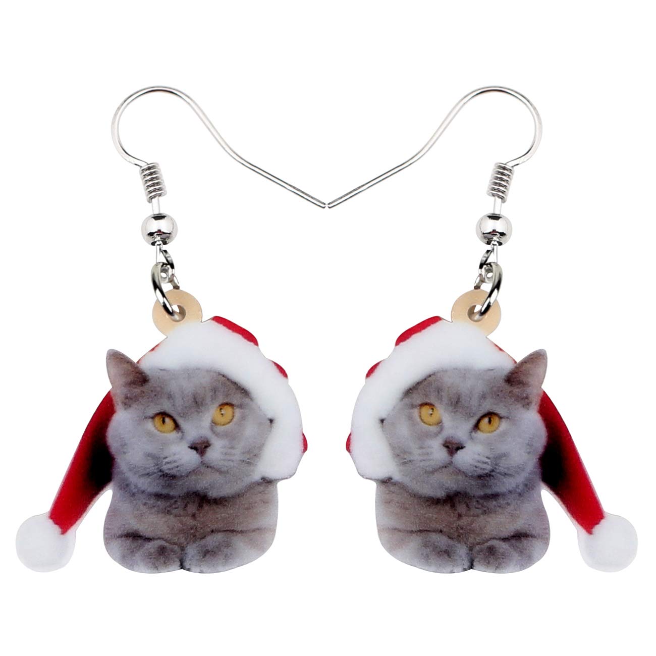 Bonsny Acrylic Drop Dangle Cat Earrings - Cute Kitten Pet Jewelry for Women, Christmas Gifts for Cat Lovers | Perfect for Holiday Parties, Gift Exchanges & Everyday Wear