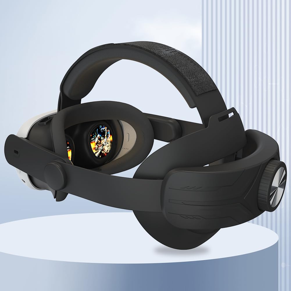 CRGANGZY Adjustable Lightweight Replacement Head Strap for Meta Quest 3 - Comfortable VR Headset Accessory Reduces Face Pressure (Black) - Perfect for Gaming, Virtual Reality & Extended Play Sessions