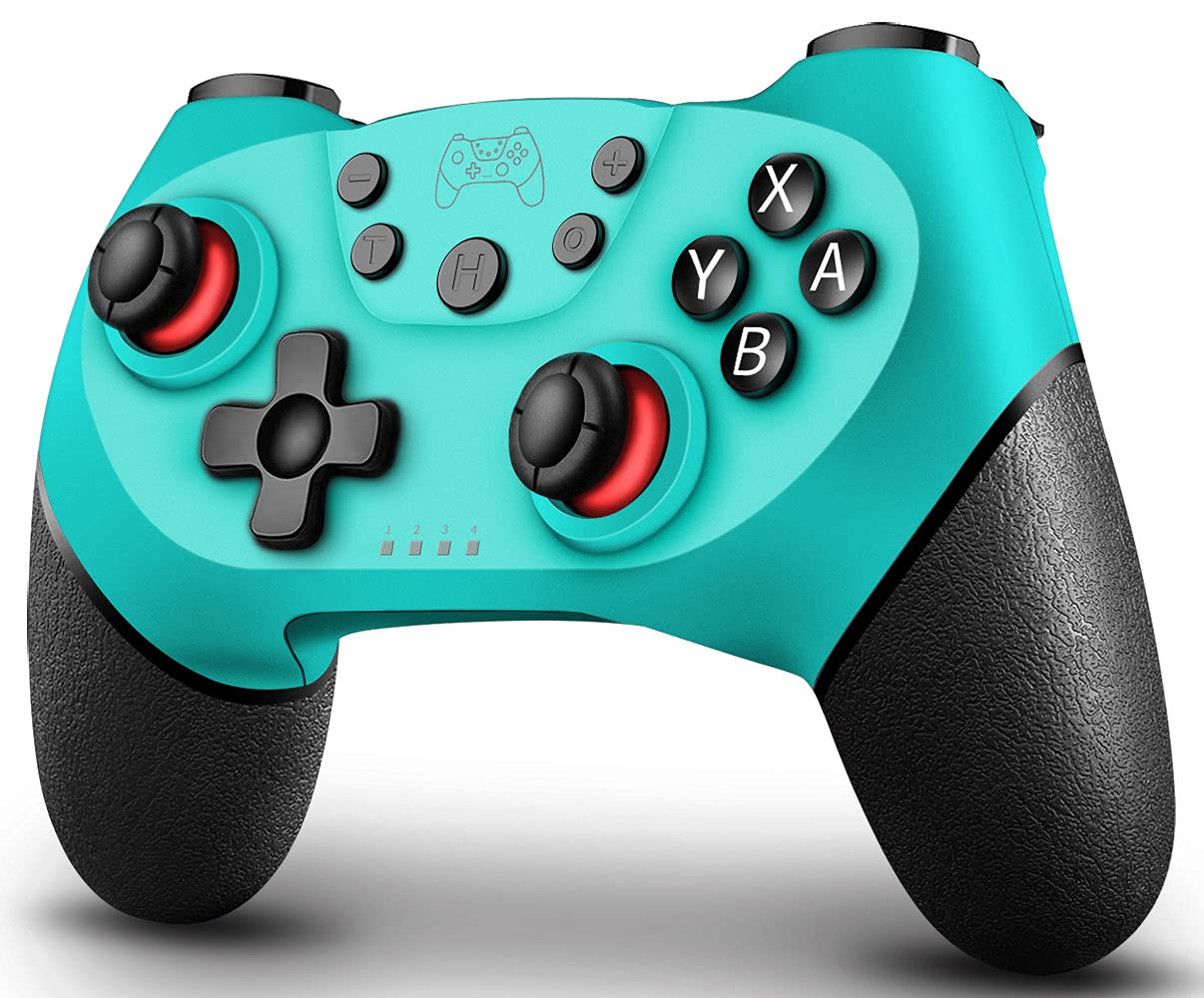 EFFUN Wireless Pro Controller for Nintendo Switch & Switch Lite - Dual Shock, 6-Axis Motion Control, Green/Black - Perfect for Gaming, Multiplayer & Travel Use