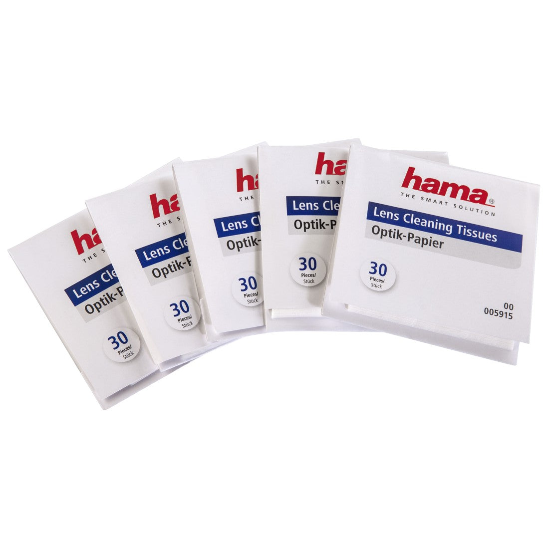 Hama Cleaning Tissues - 5 Pack of 30 Tissues Each | Premium Lens & Screen Cleaning Wipes for Glasses, Phones, Cameras & Electronics | Gentle & Streak-Free