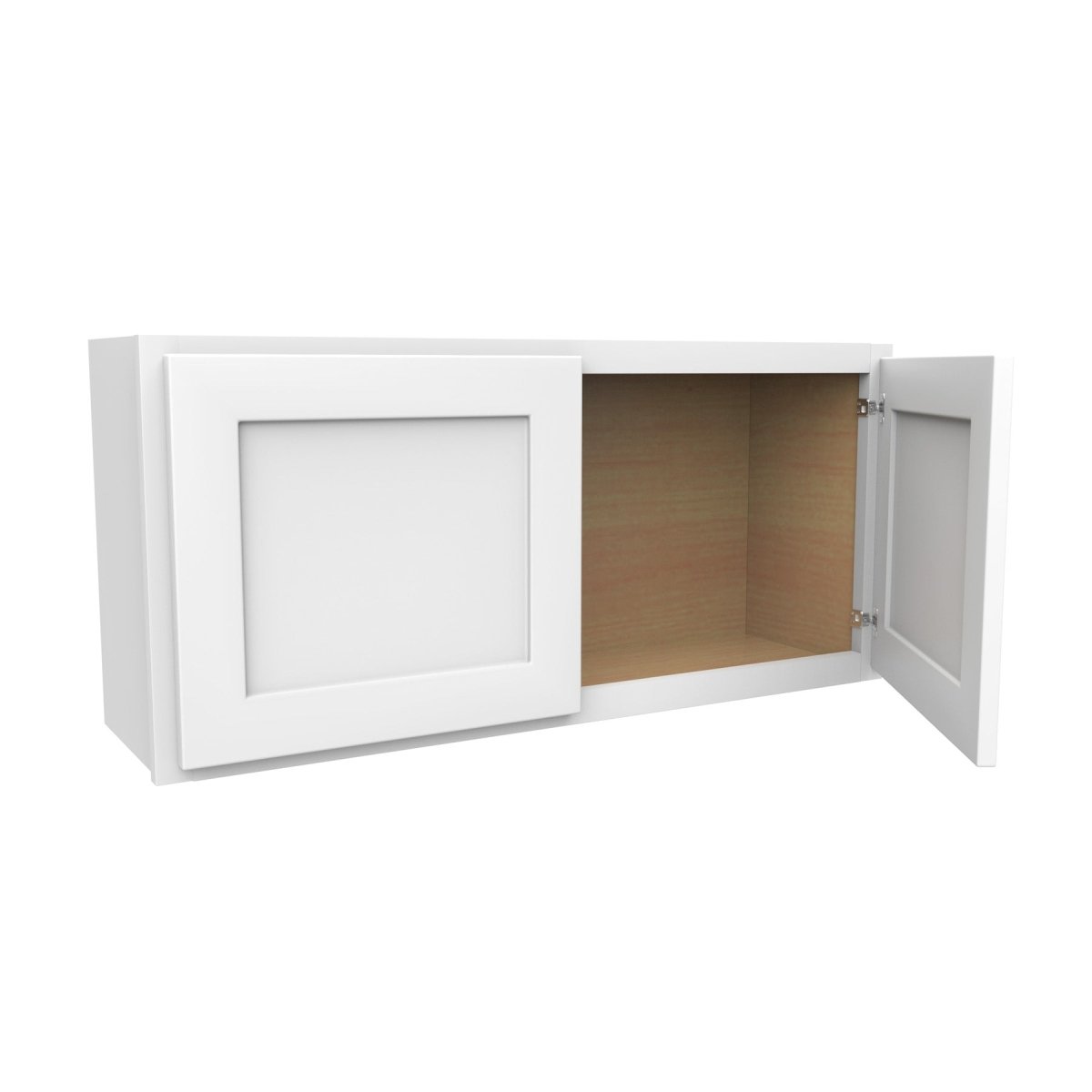 18 Inch High Double Door Wall Cabinet - Luxor White Shaker Style - Ready to Assemble (39W x 18H x 12D) - Perfect for Kitchen, Bathroom & Laundry Room Storage