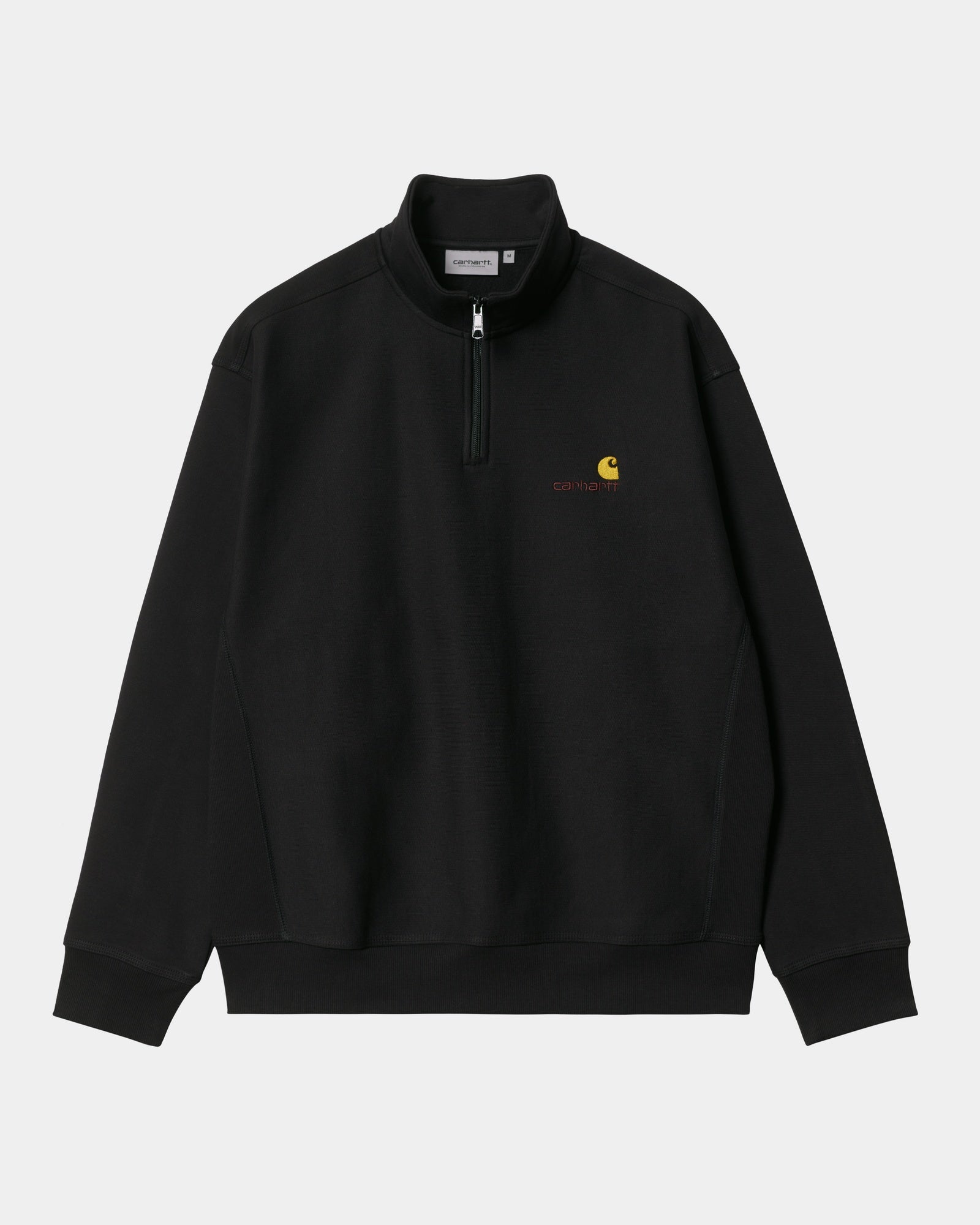 Half Zip American Script Sweatshirt for Men & Women | Black Pullover Hoodie - Casual Streetwear for Fall & Winter | Perfect for Gym, Running, and Everyday Wear