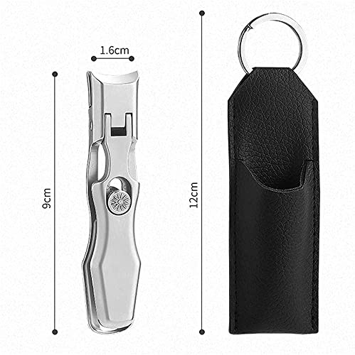 Ultra Sharp Auto Lock Portable Anti-Splash Nail Clippers - Stainless Steel Wide Jaw Fingernail Cutter Set of 3 - Perfect for Travel, Home Manicure & Toenail Trimming