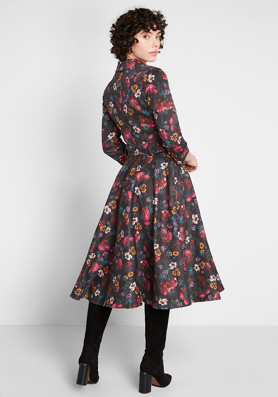 Floral Festivity A-Line Dress for Women - Elegant Summer Party & Wedding Guest Outfit - Perfect for Garden Parties, Bridal Showers & Date Nights