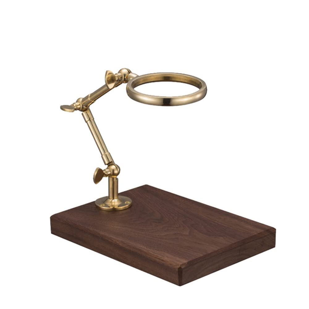 Premium Adjustable Pour Over Coffee Maker Stand with Vintage Wooden Base & Pure Copper Dripper - Barista-Grade Coffee Brewing Tools for Home, Office & Specialty Coffee Shops