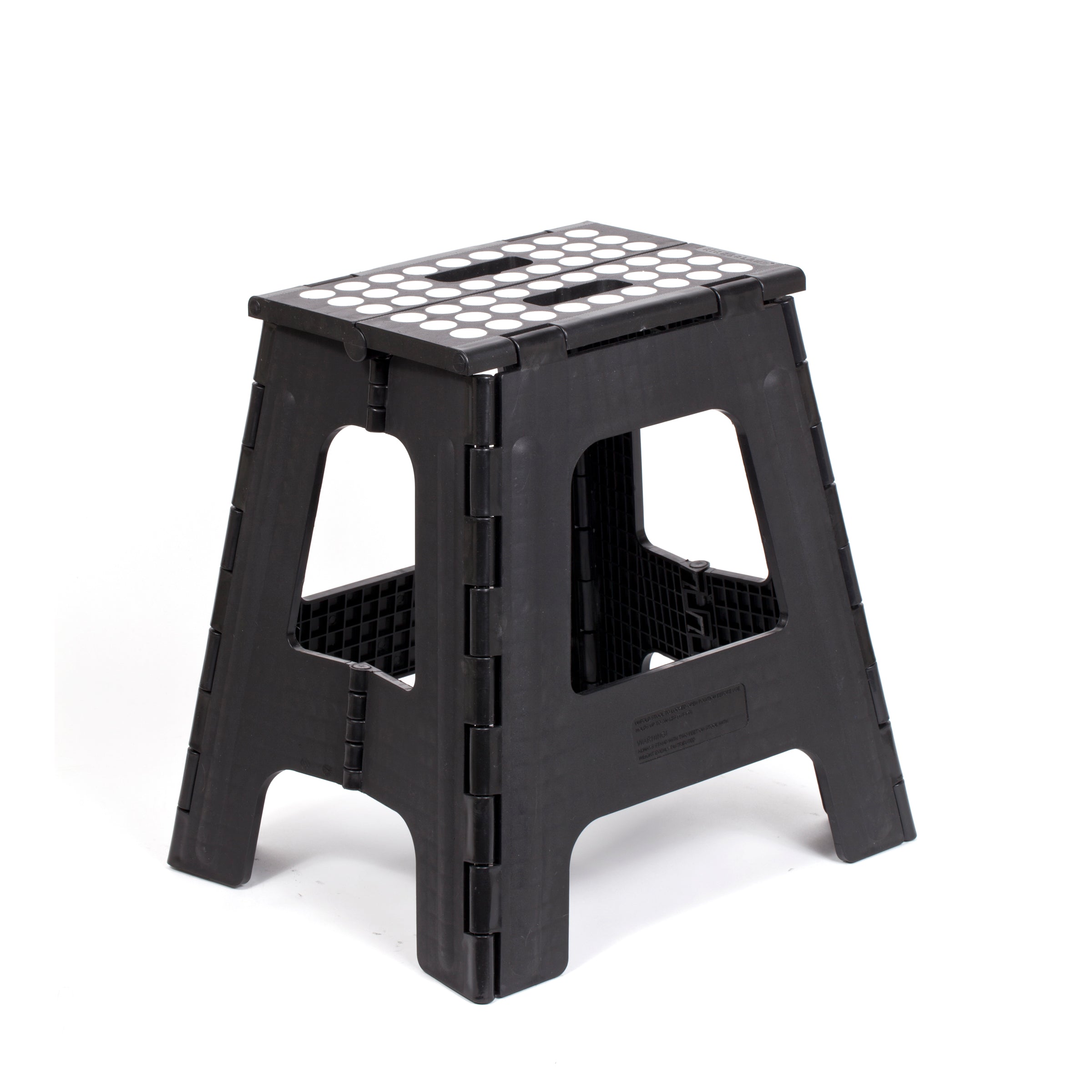 Rhino II Tall Folding Step Stool - Heavy Duty Black Step Stool with Non-Slip Feet for Kitchen, Bathroom, Garage & Home Use